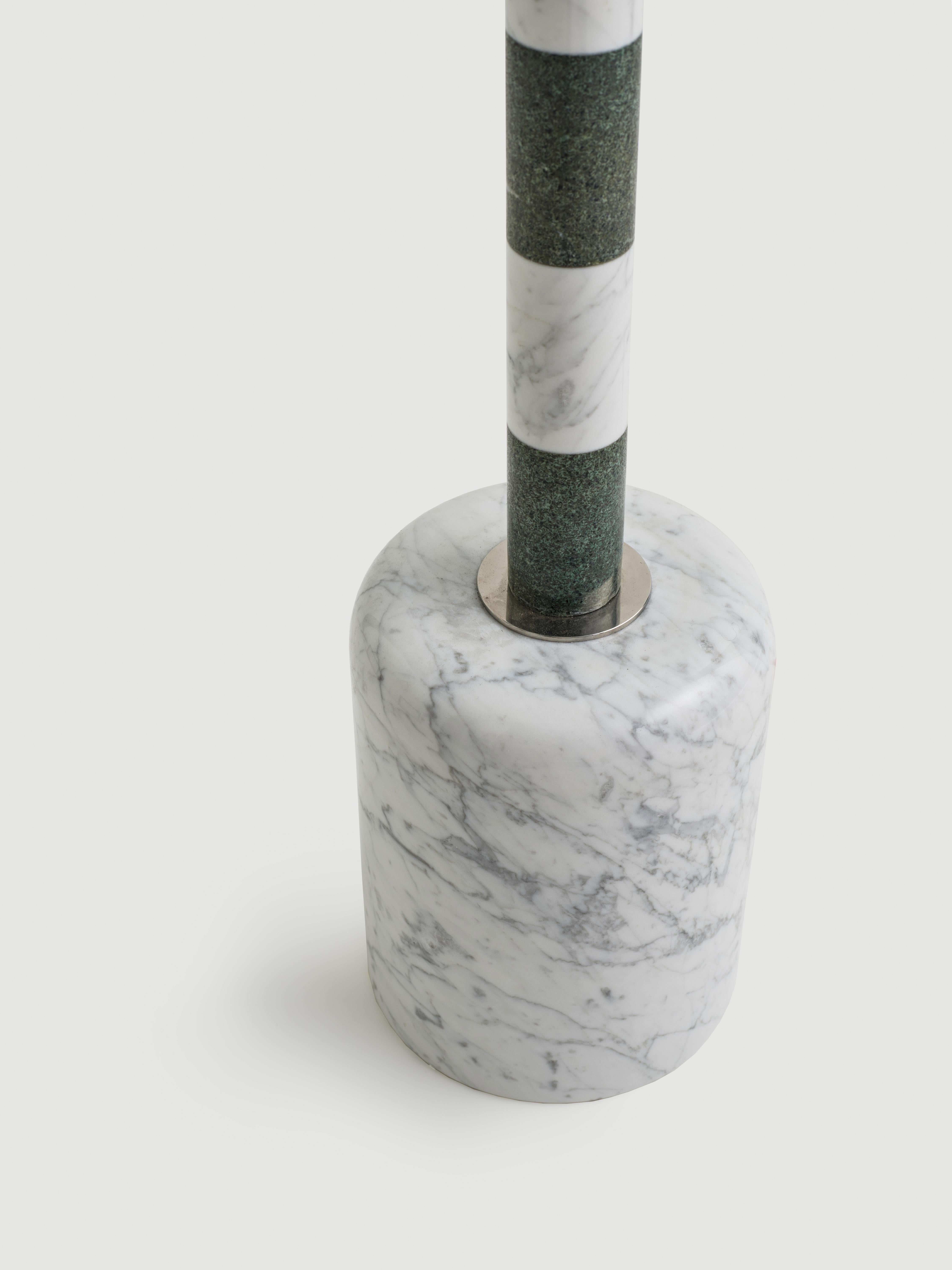 Contemporary Sare Lamp in Green by Merve Kahraman, Marble Milk Glass & Hand-Painted Glass For Sale