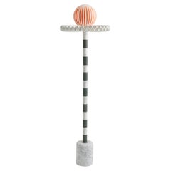 Sare Lamp in Green by Merve Kahraman, Marble Milk Glass & Hand-Painted Glass