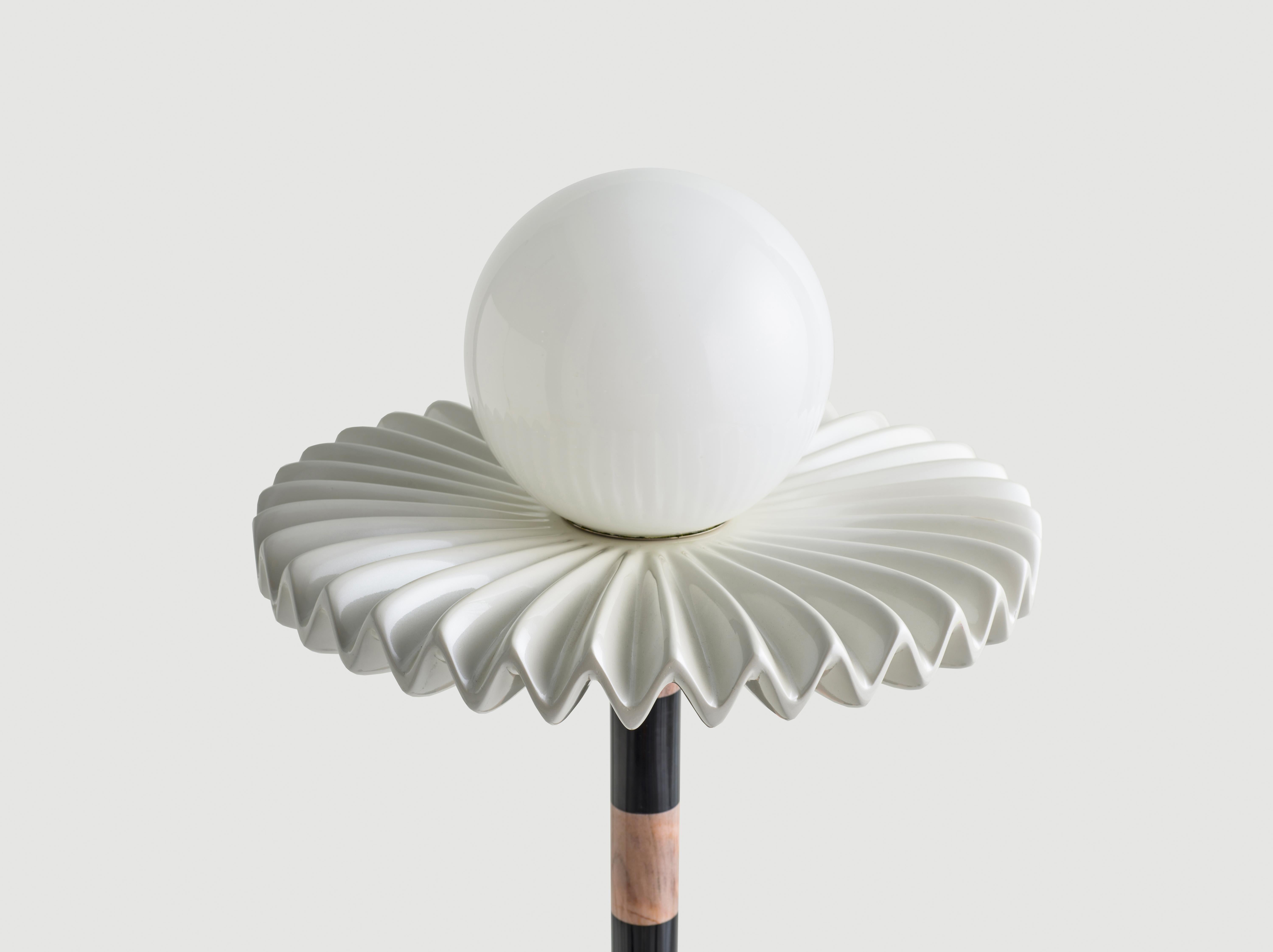 Hand-Crafted Sare Lamp in Pink/Black by Merve Kahraman, Marble Glass & Hand-Painted Glass For Sale