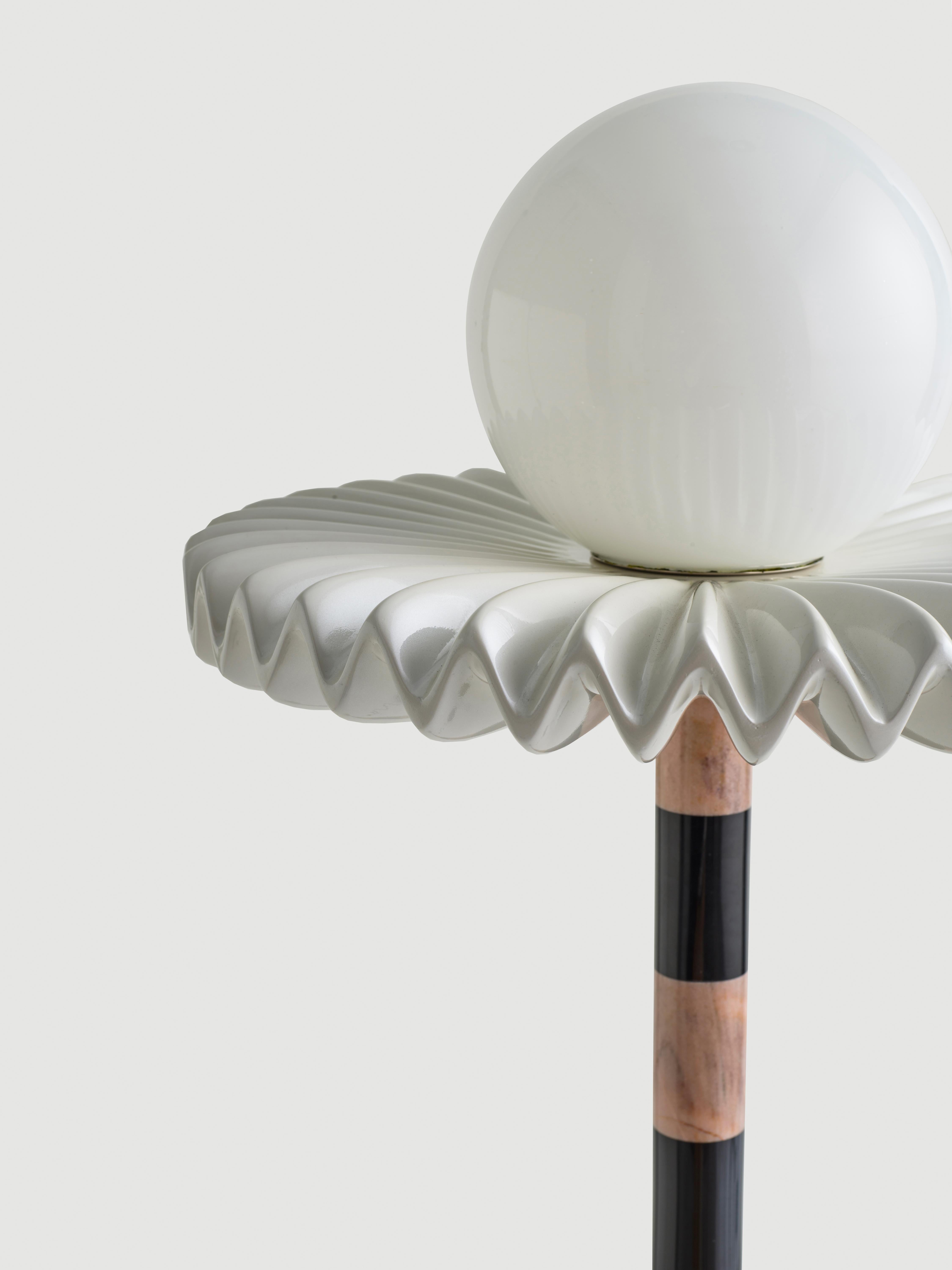 Sare Lamp in Pink/Black by Merve Kahraman, Marble Glass & Hand-Painted Glass In New Condition For Sale In New York, NY
