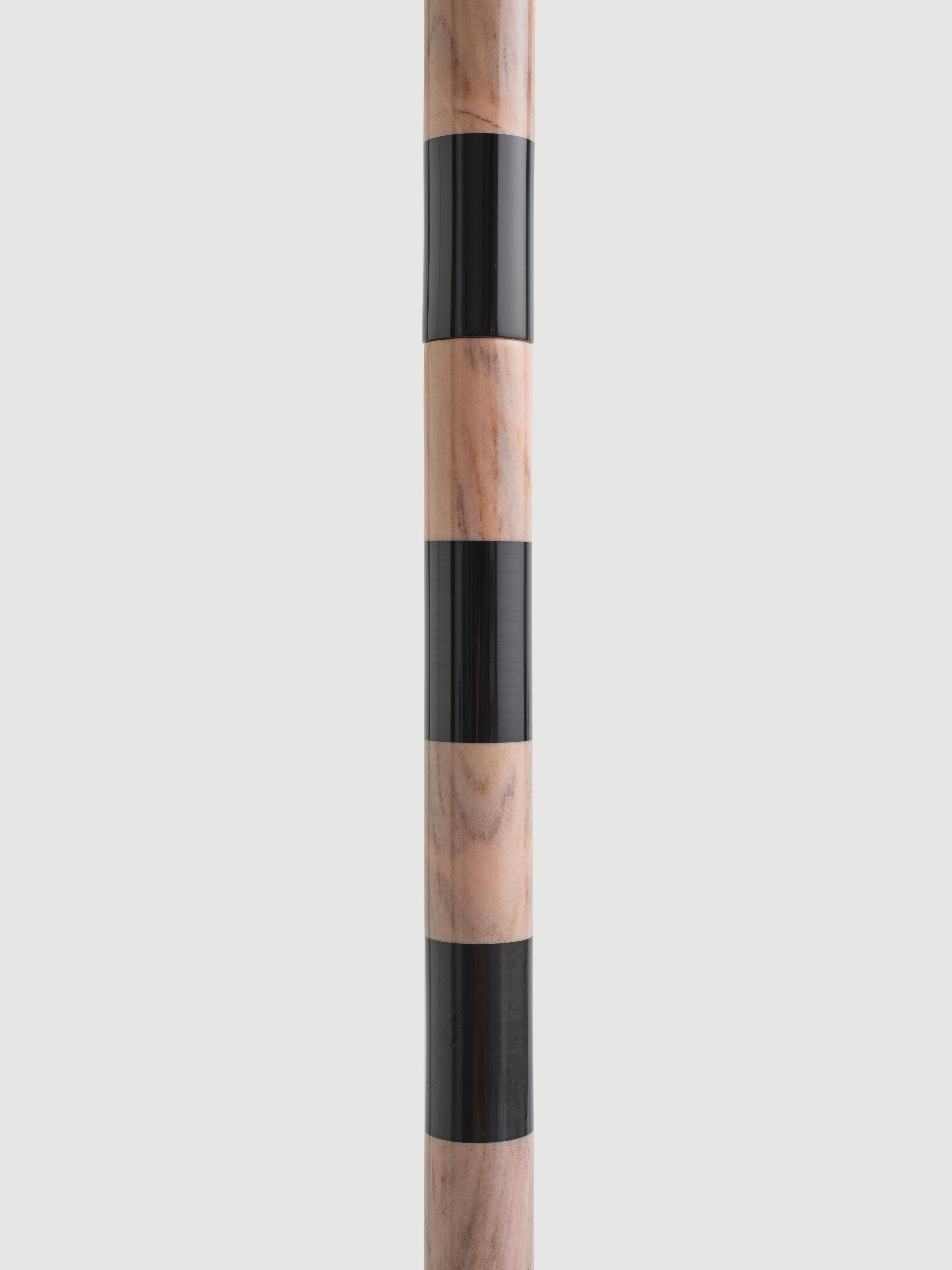 Contemporary Sare Lamp in Pink/Black by Merve Kahraman, Marble Glass & Hand-Painted Glass For Sale