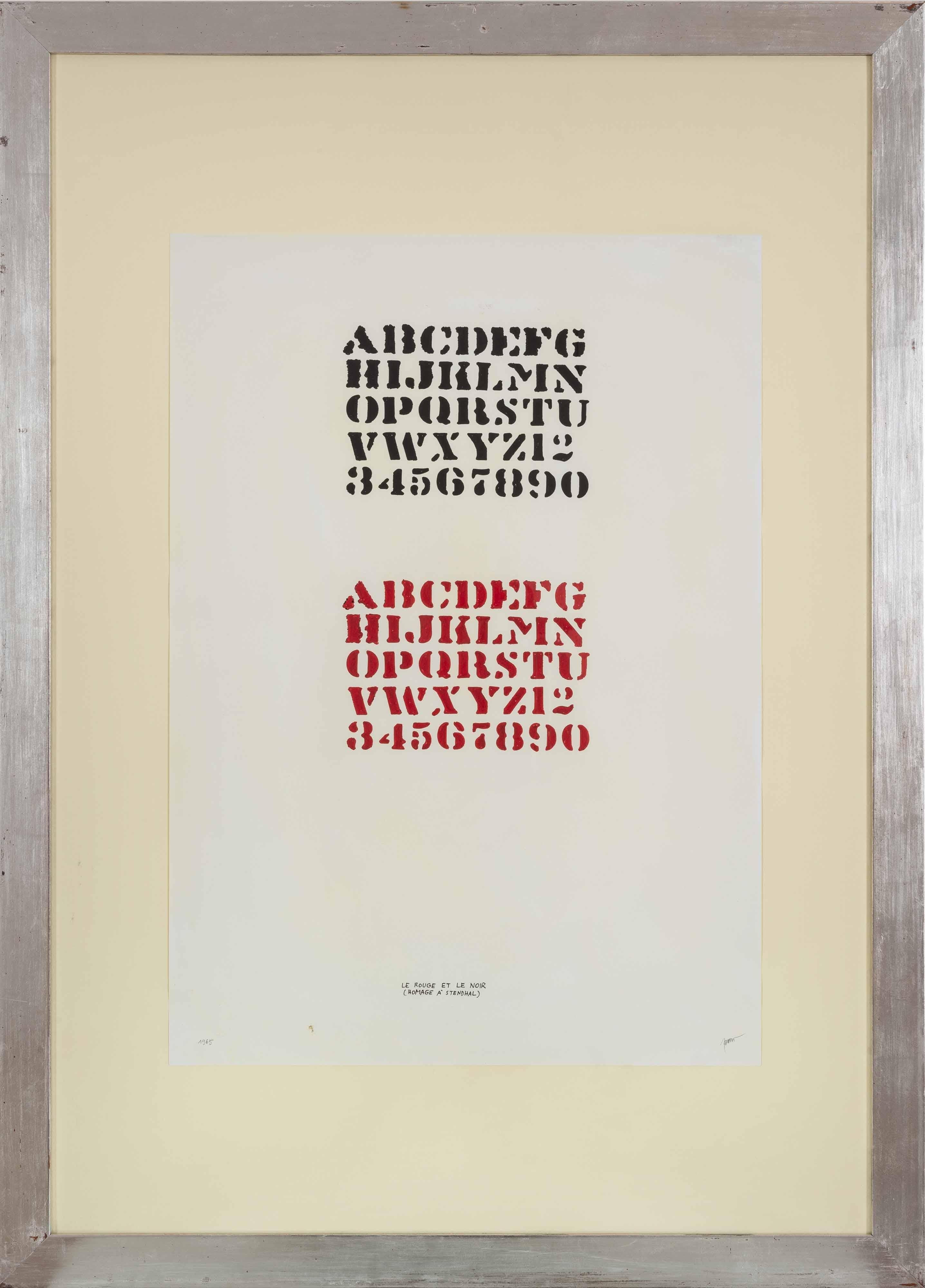 Le Rouge et le Noir, 1966, Visual Poetry, Stendhal For Sale 2
