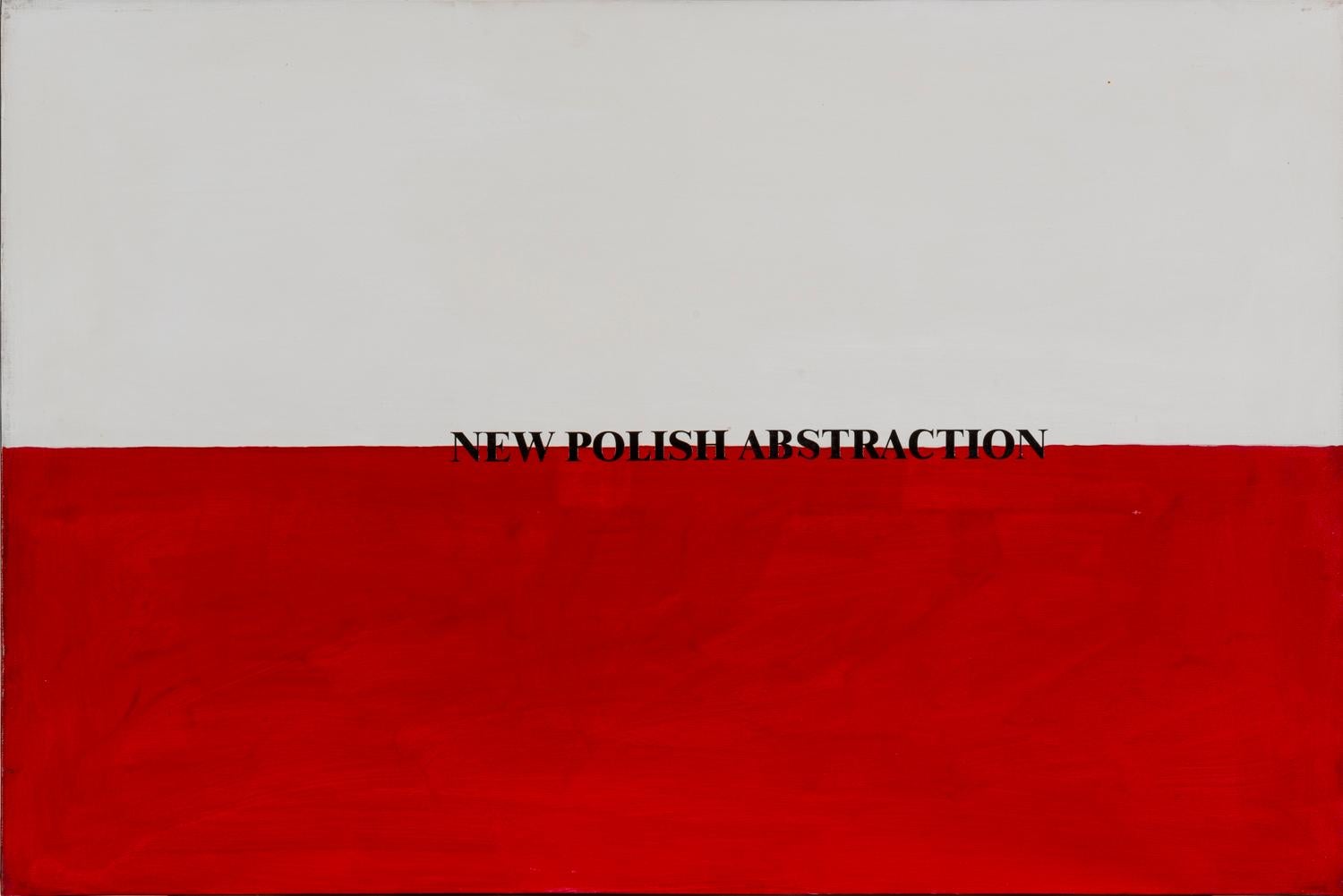 New Polish Abstraction, 1972-2002, Acrylic on canvas, Flags, Visual Poetry - Painting by Sarenco