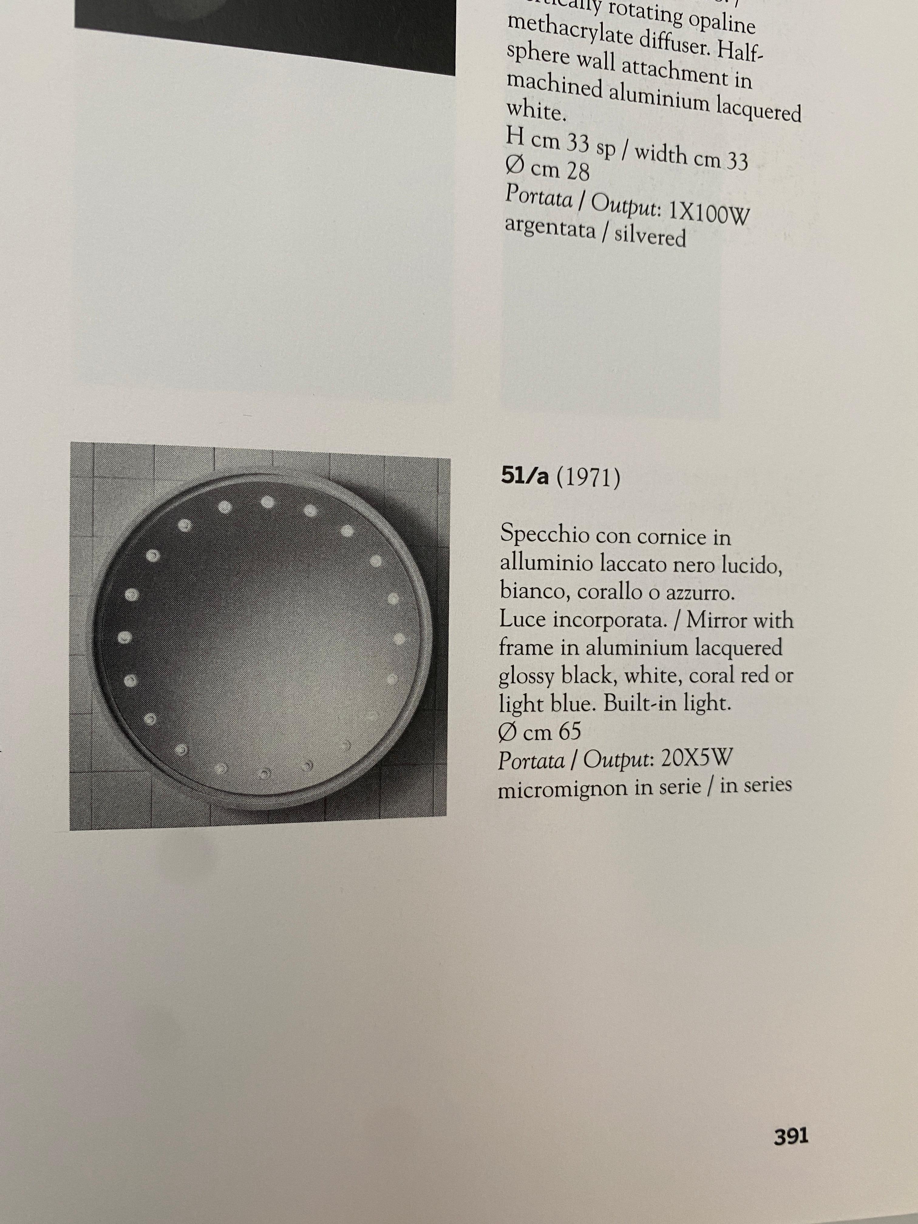 Miroir rond enluminé attribué à Gino Sarfatti, Italie, vers 1960 en vente 3