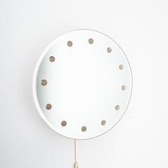 Gino Sarfatti Attributed Round Illuminated Mirror, Italy, circa 1960