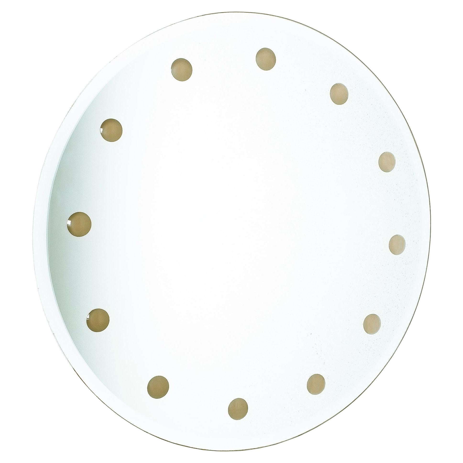 Gino Sarfatti Attributed Round Illuminated Mirror, Italy, circa 1960 For Sale