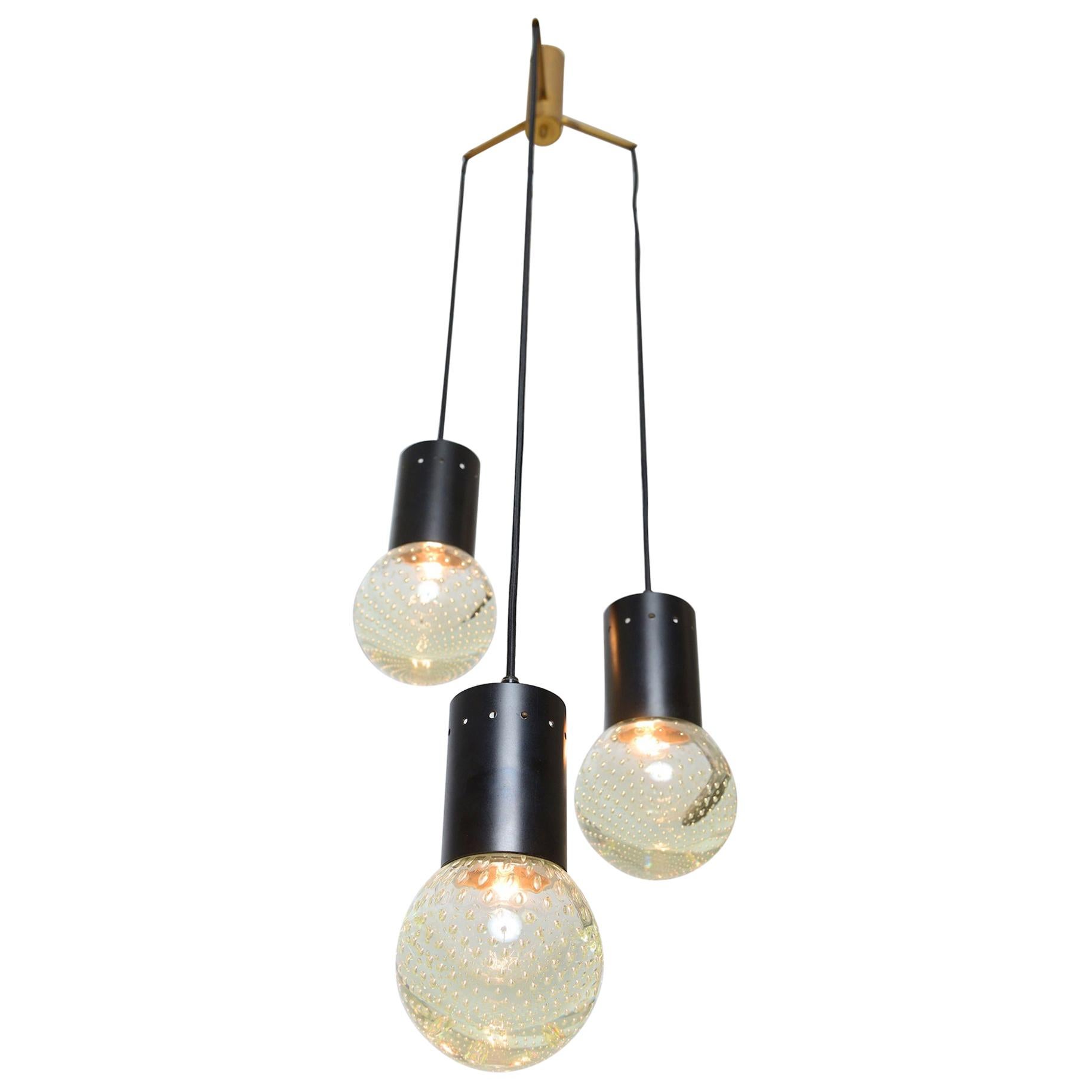 Sarfatti Chandelier for Seguso with Three Globes, circa 1960 For Sale