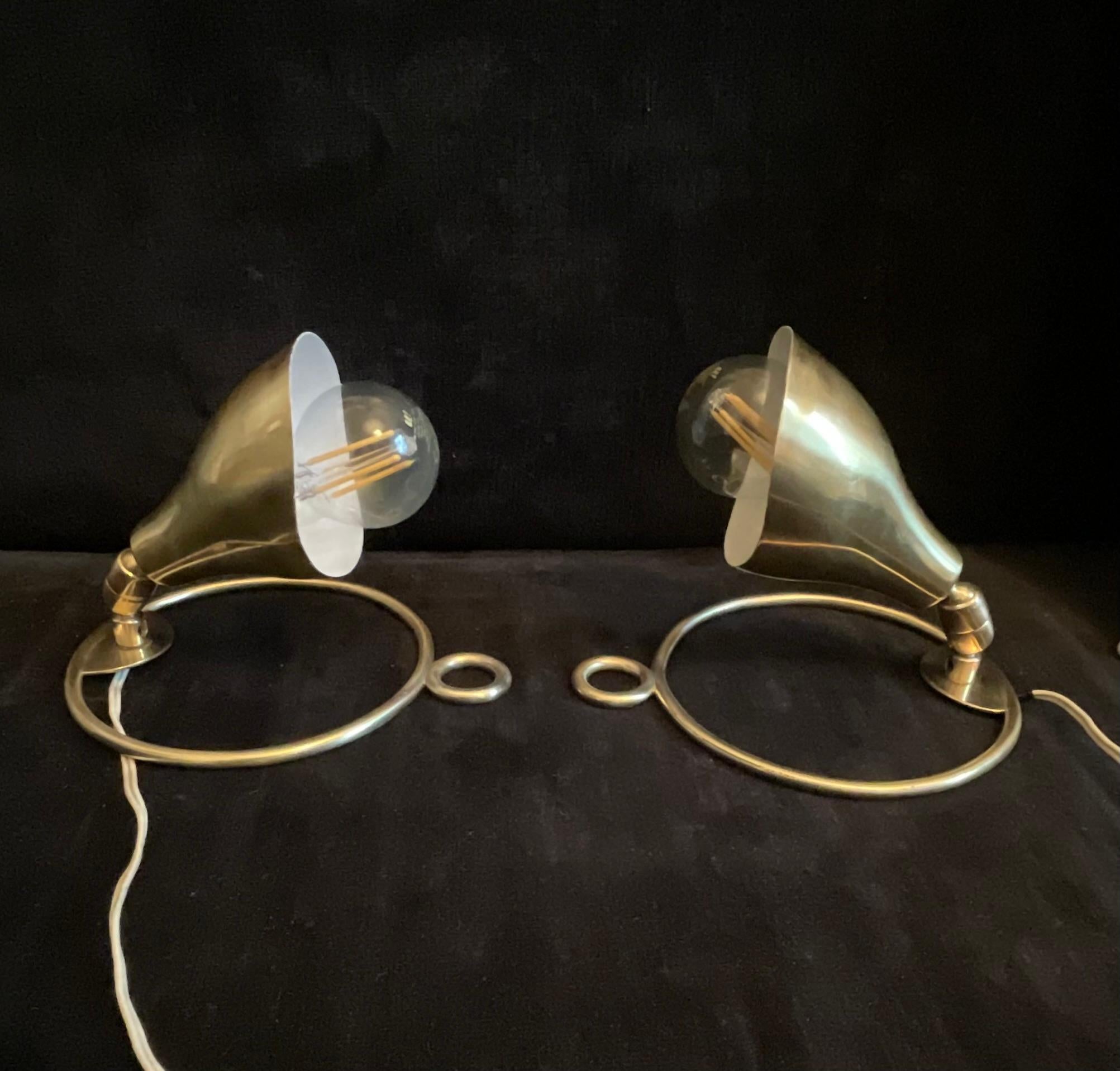 SARFATTI Gino - ARTELUCE -Pair of brass wall or floor sconces  For Sale 2