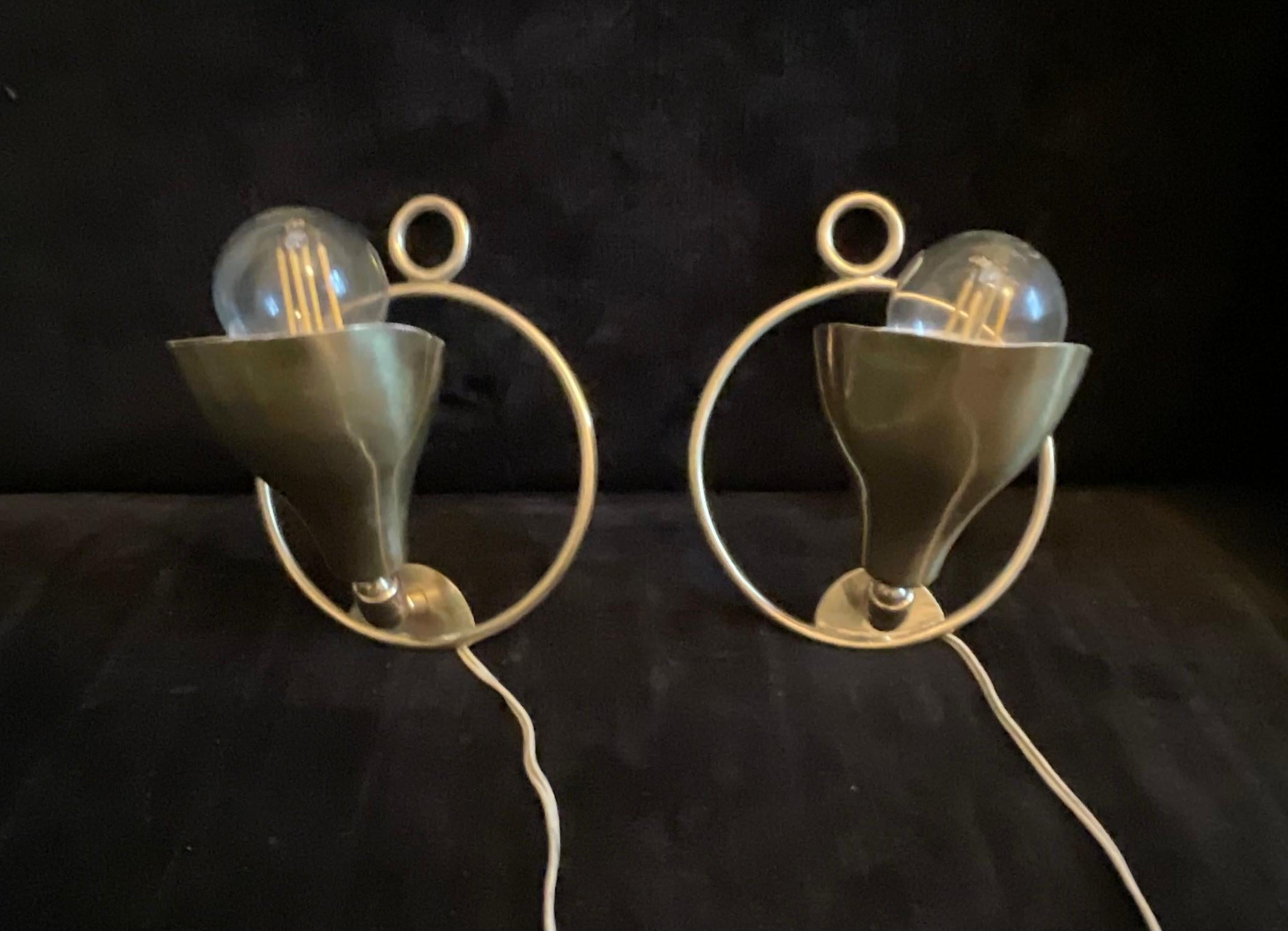 SARFATTI Gino - ARTELUCE -Pair of brass wall or floor sconces  For Sale 3