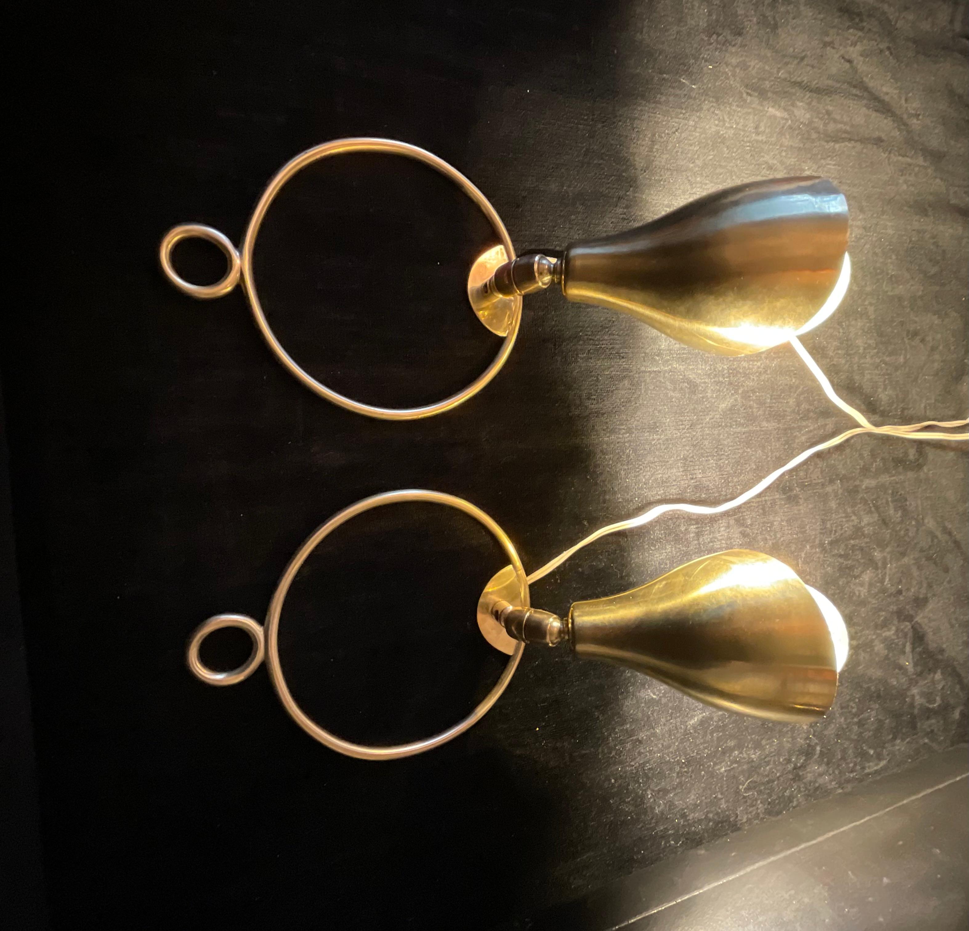 SARFATTI Gino - ARTELUCE -Pair of brass wall or floor sconces  For Sale 5