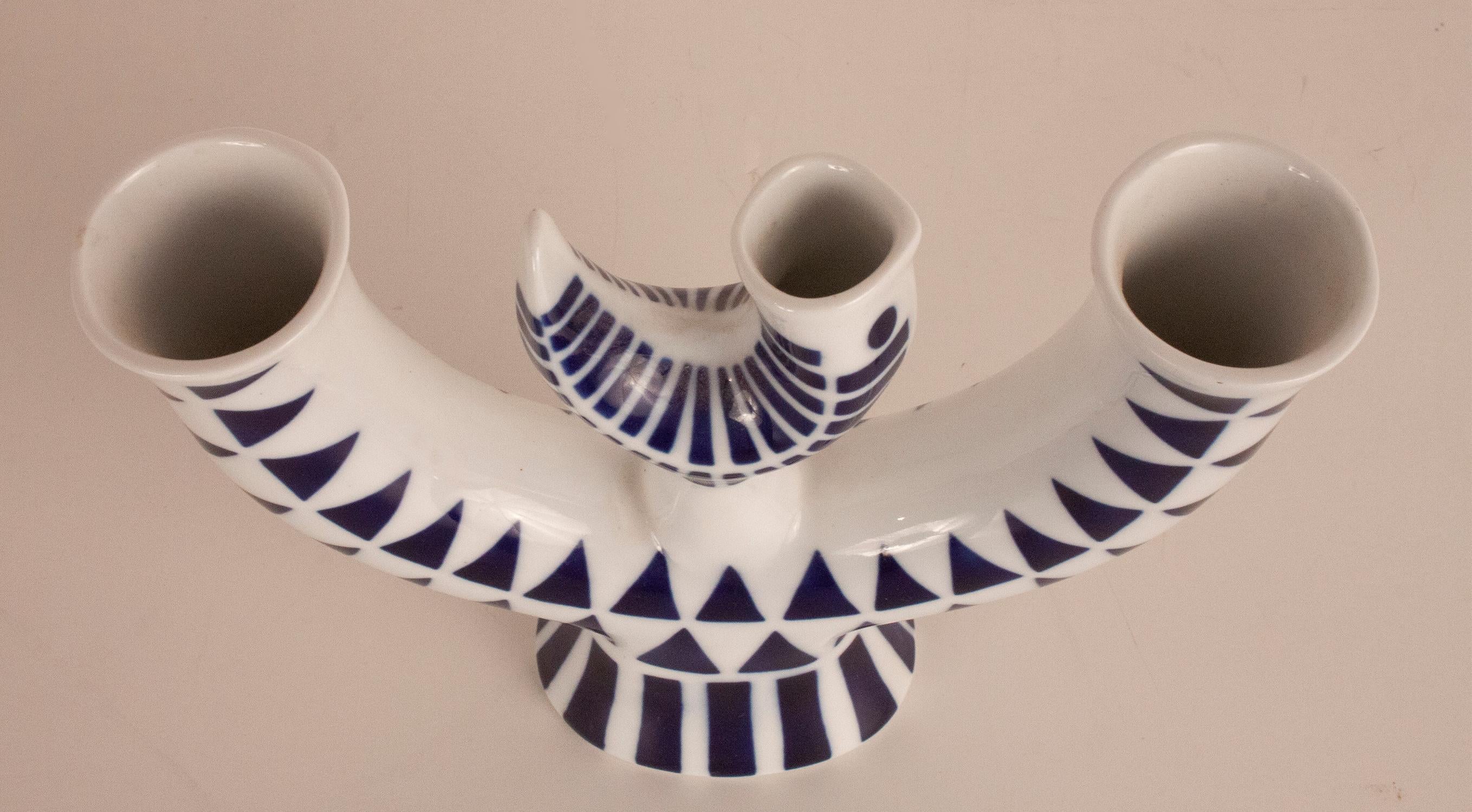 Mid-Century Modern Sargadelos Porcelain Candlestick, 1970s