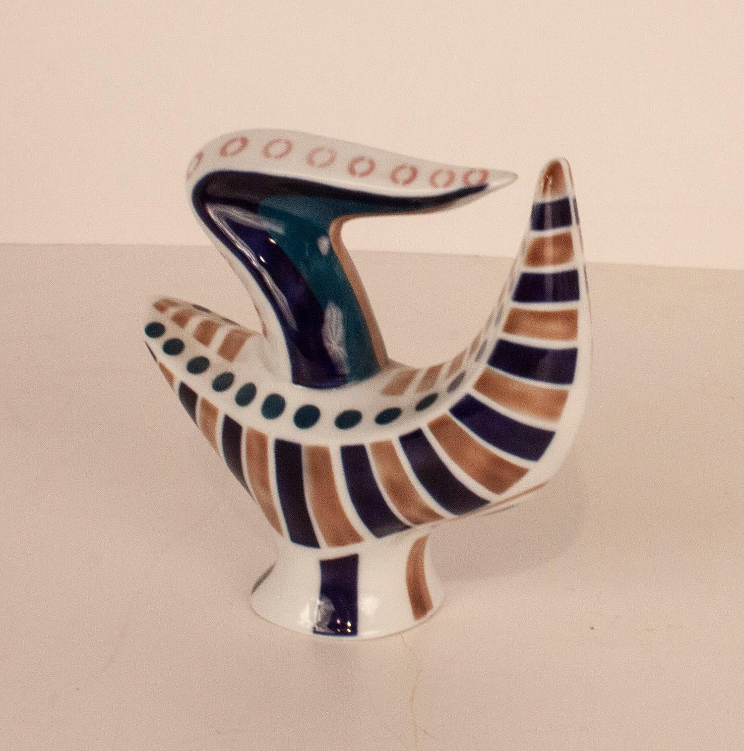 Sargadelos Porcelain Figure Animal Shape, Mark and Stamp on the Bottom, Spain In Good Condition In Barcelona, Cataluna