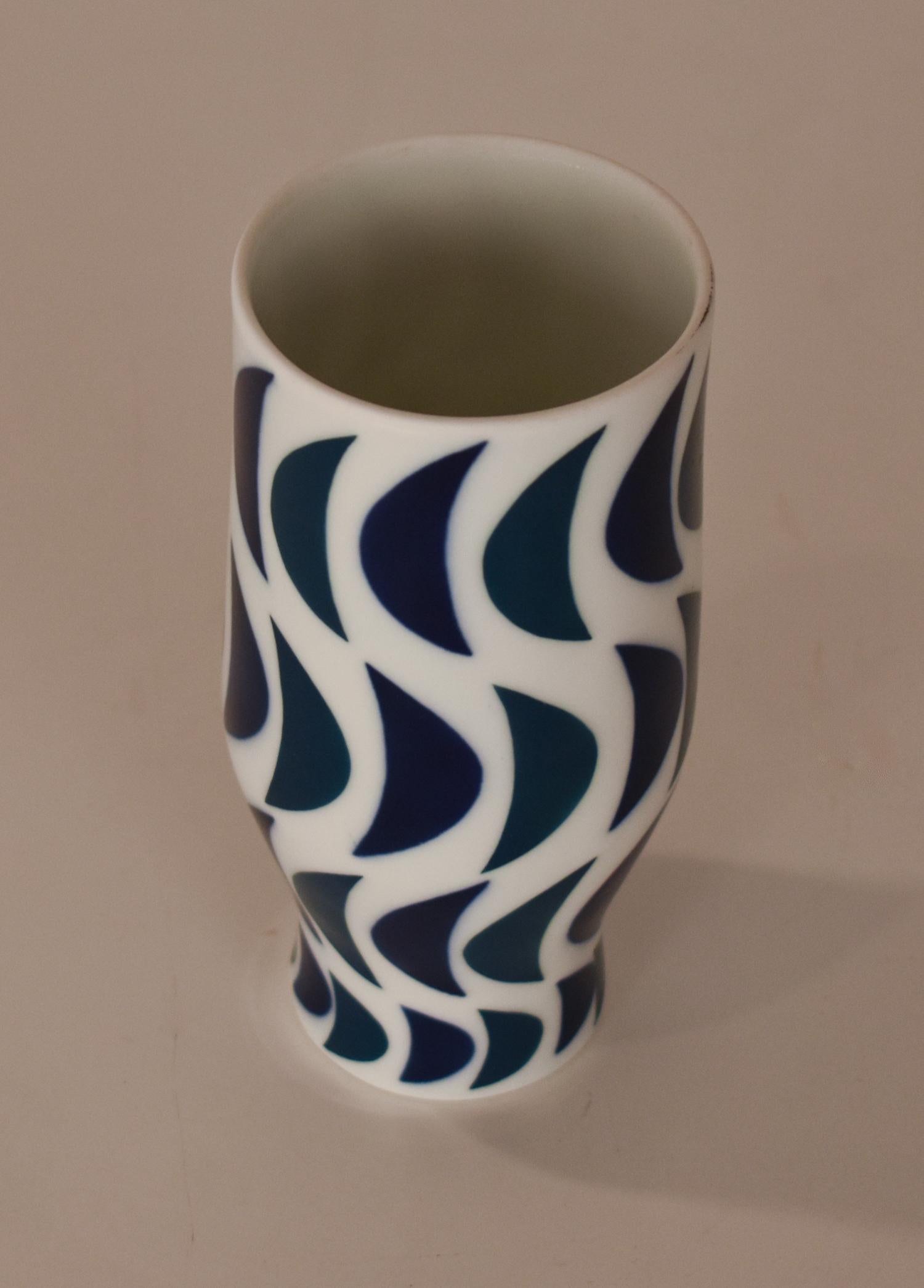 Mid-Century Modern Sargadelos porcelain vase, 1970's For Sale