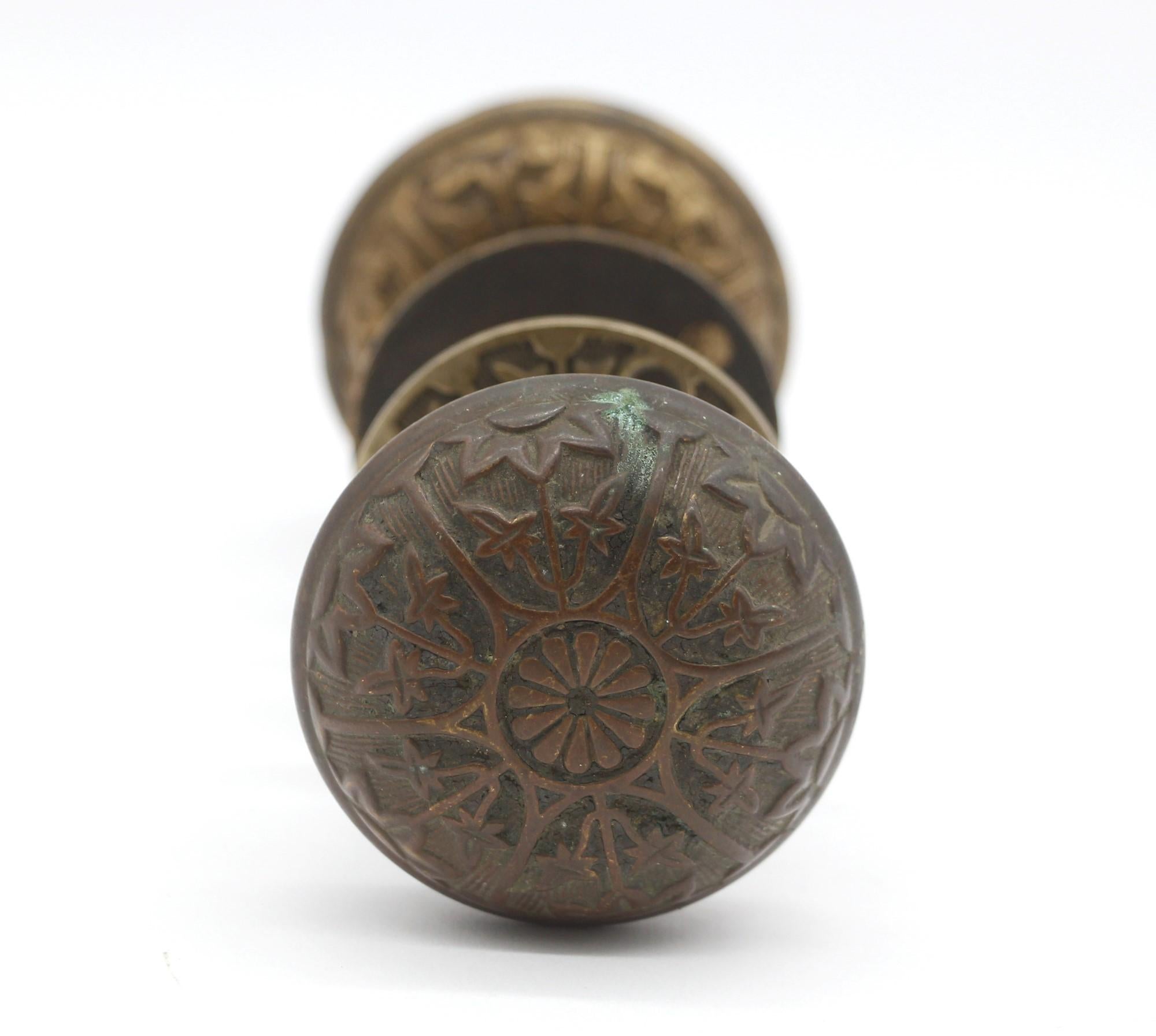 Late 19th Century Sargent Bronze Passage Door Knob Set Qty Available Vernacular Style