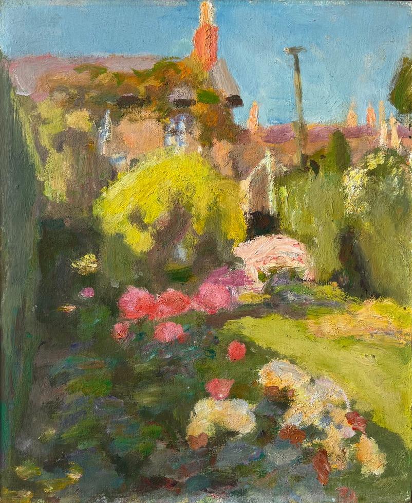 Sargy Mann, Modern British, Camberwell School of Art, Dorset cottage landscape 1