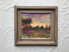 Sargy Mann, Sunset Abthorpe, impressionist landscape