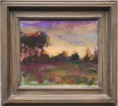 Sargy Mann, Sunset Abthorpe, impressionist landscape