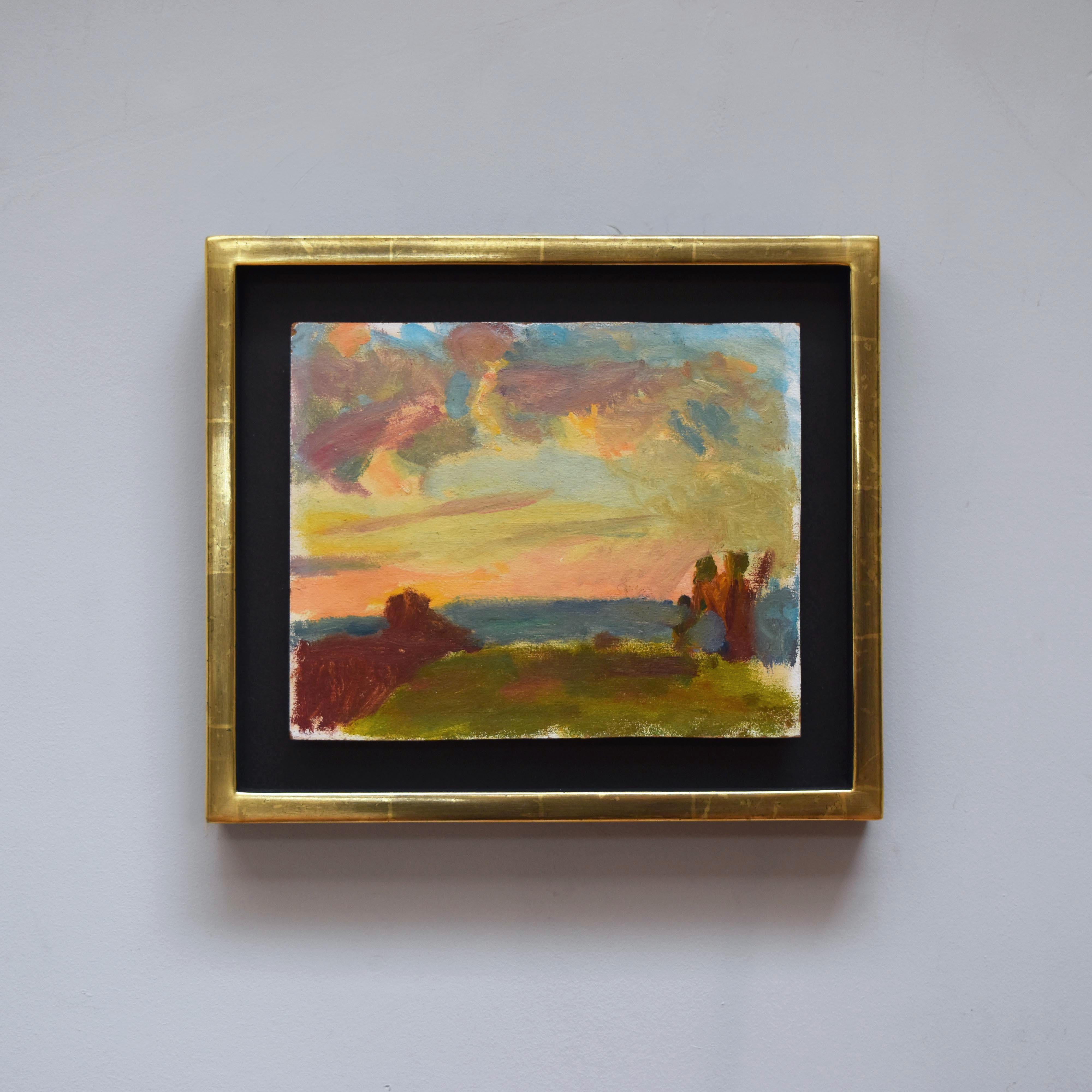Sargy Mann Landscape Painting - Sunset from Camlet Way, Hadley Common