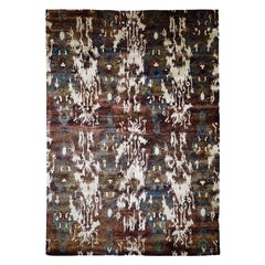 Sari Silk Modern Design Hand Knotted Oriental Rug