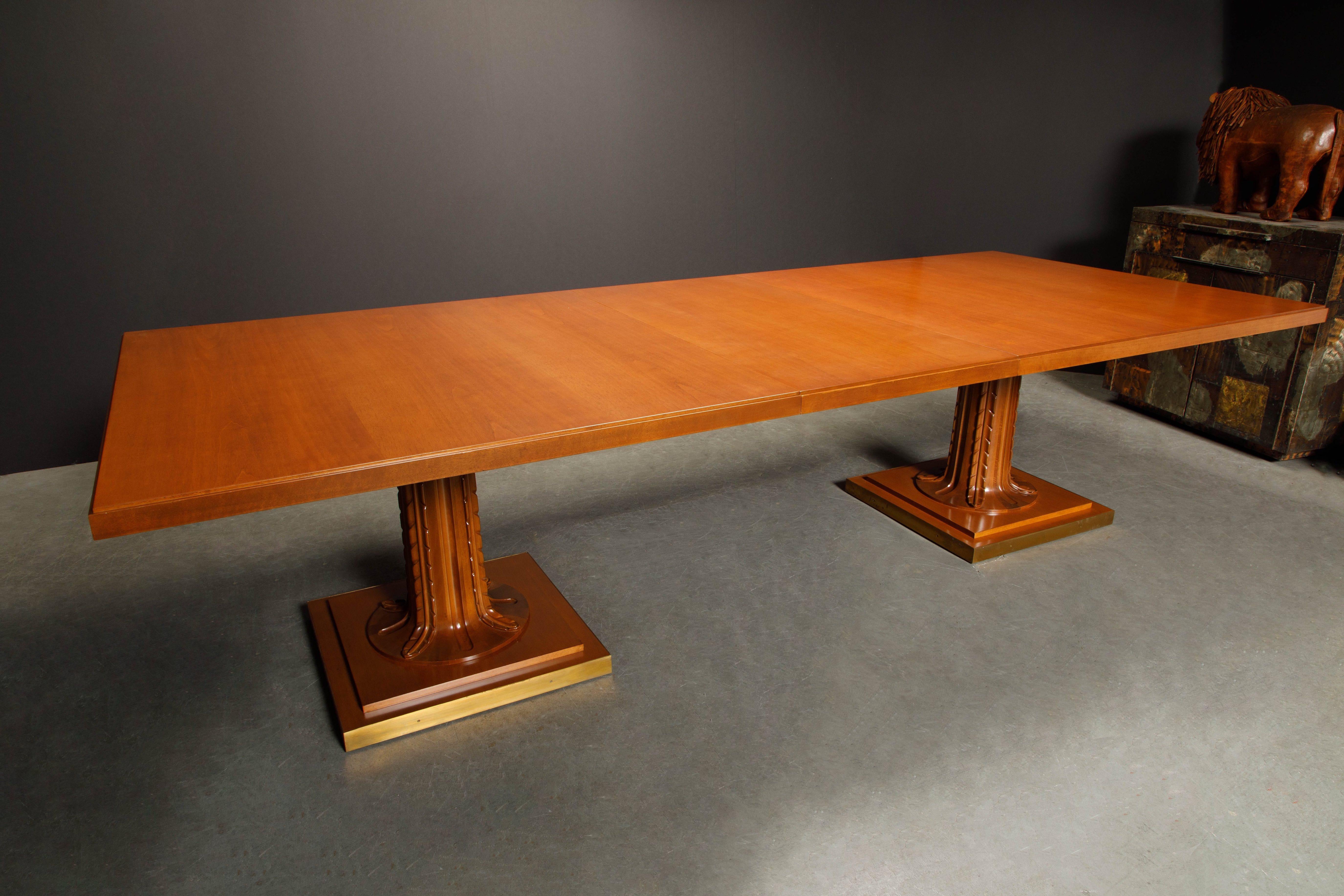 Saridis of Athens Rare Monumental Dining Table by T.H. Robsjohn Gibbings, Signed In Excellent Condition In Los Angeles, CA