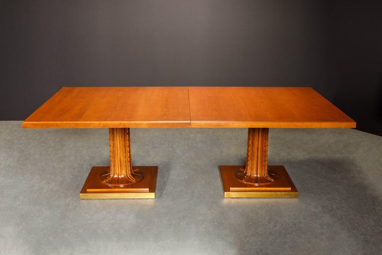 Brass Saridis of Athens Rare Monumental Dining Table by T.H. Robsjohn Gibbings, Signed For Sale