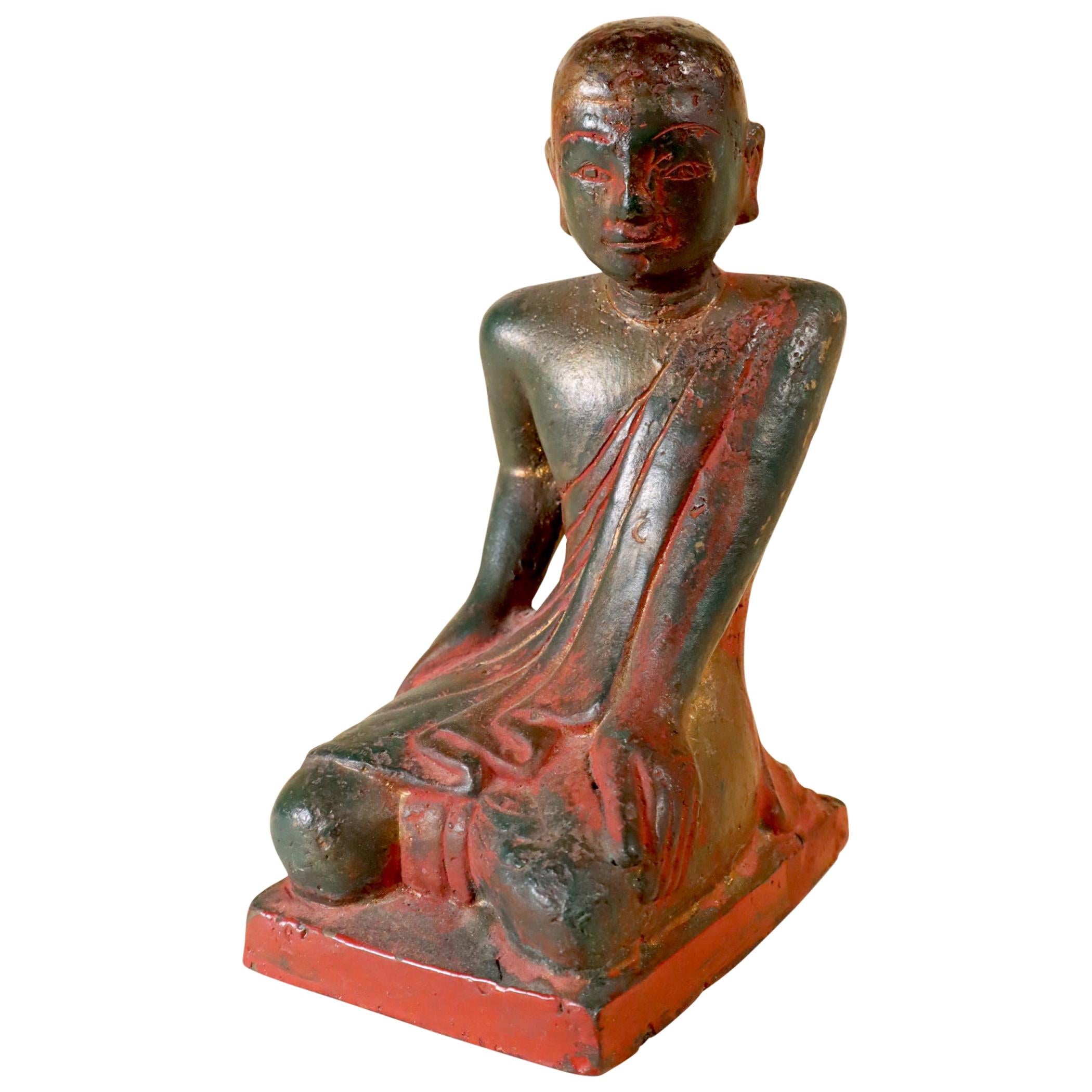 Store closing March 31. Burma Myanmar Rare Bronze Red Lacquer and Gold  For Sale