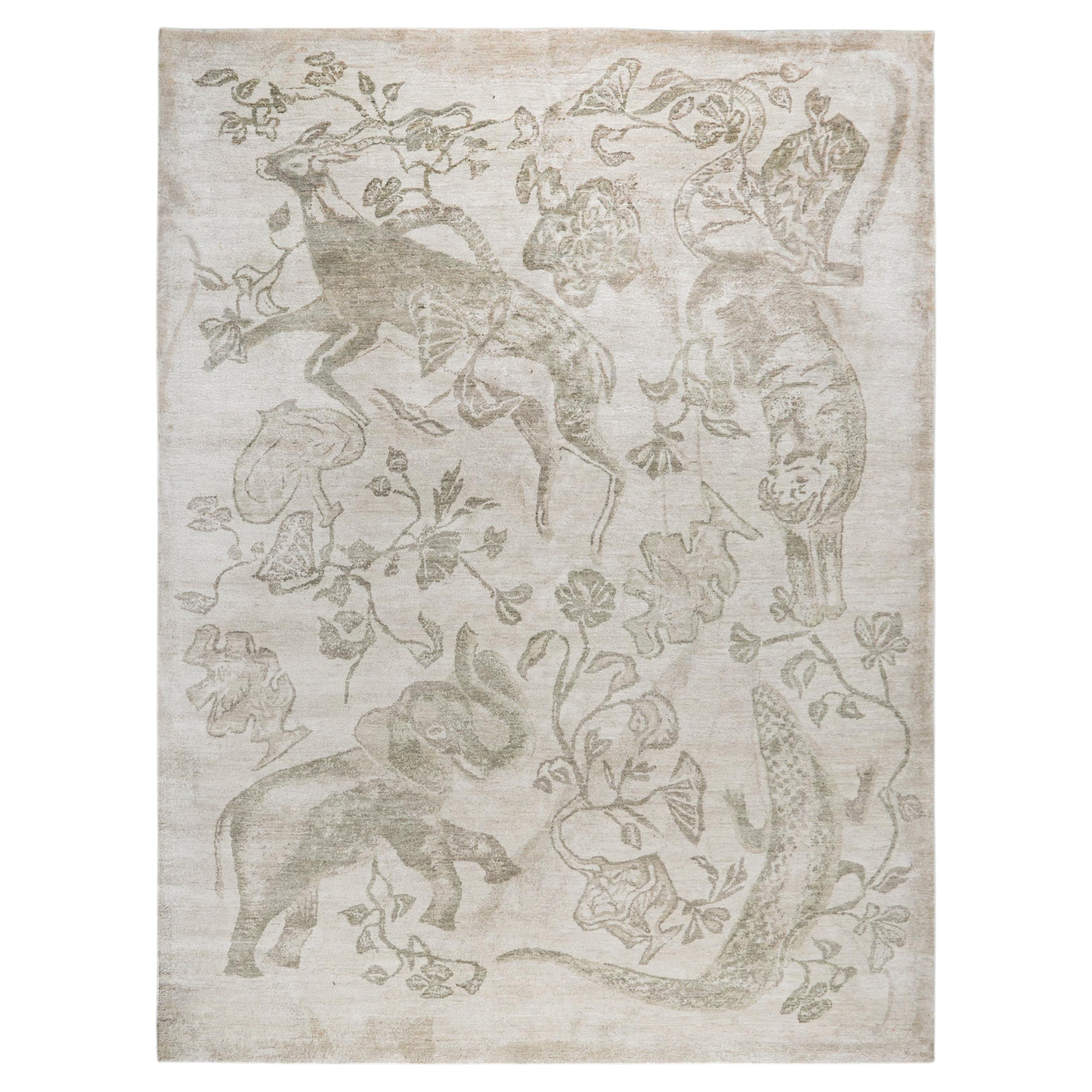Sariska Hand-Knotted Carpet in Sari Silk, Viya by Vikram Goyal