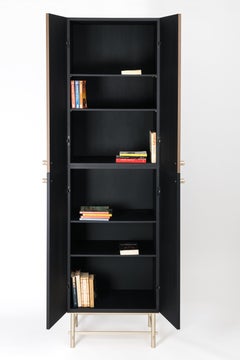 Sarita 2 Colors Luxury Cabinet Metal Structure, Jewel Handles & 2 Wooden Compart