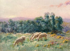 Sarkis Diranian, Sheep on Pasture, Classic Armenian artis painting on canvas.