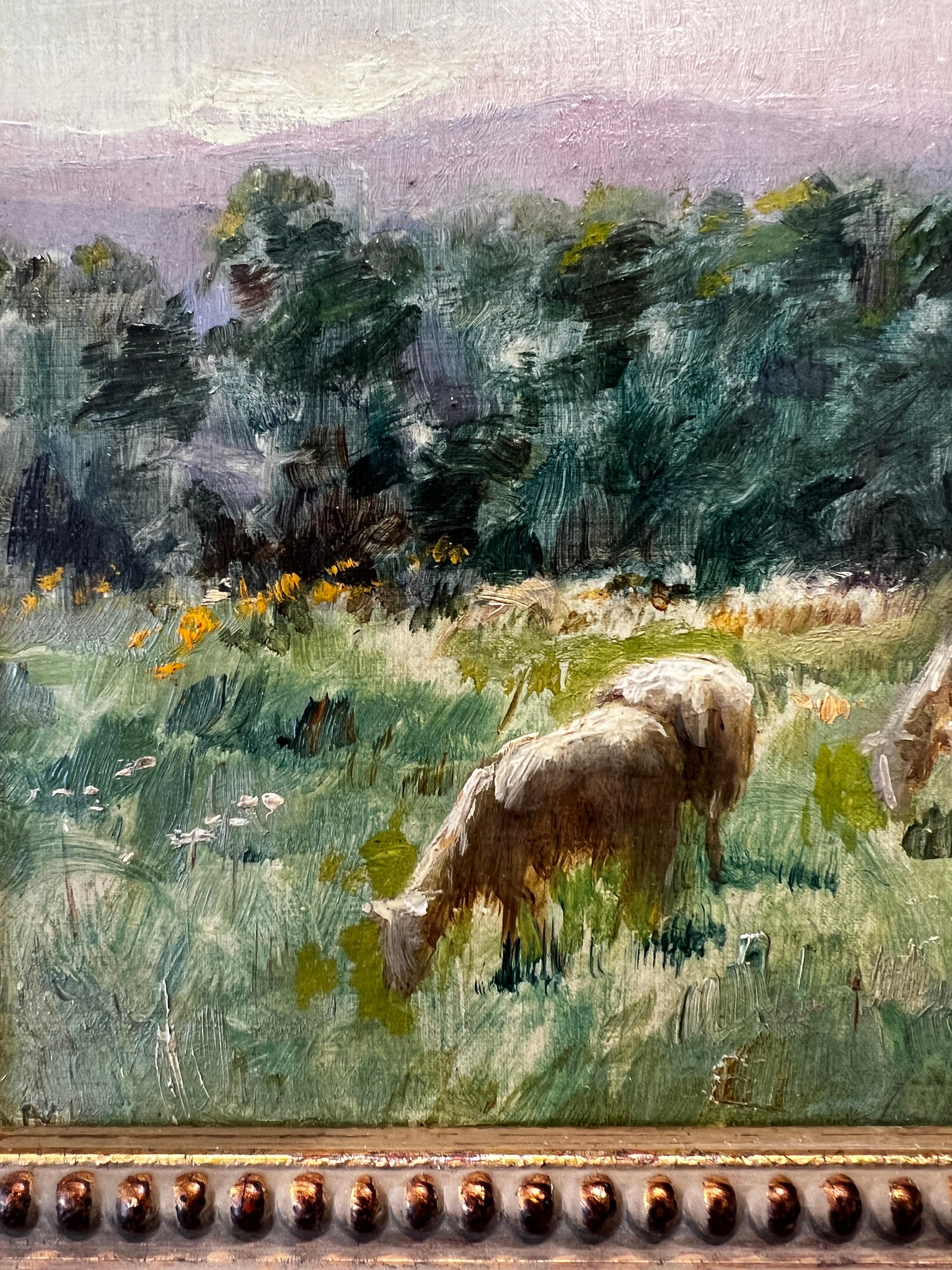 Ovejas en los pastos, (Les moutons au pâturage) en venta 11