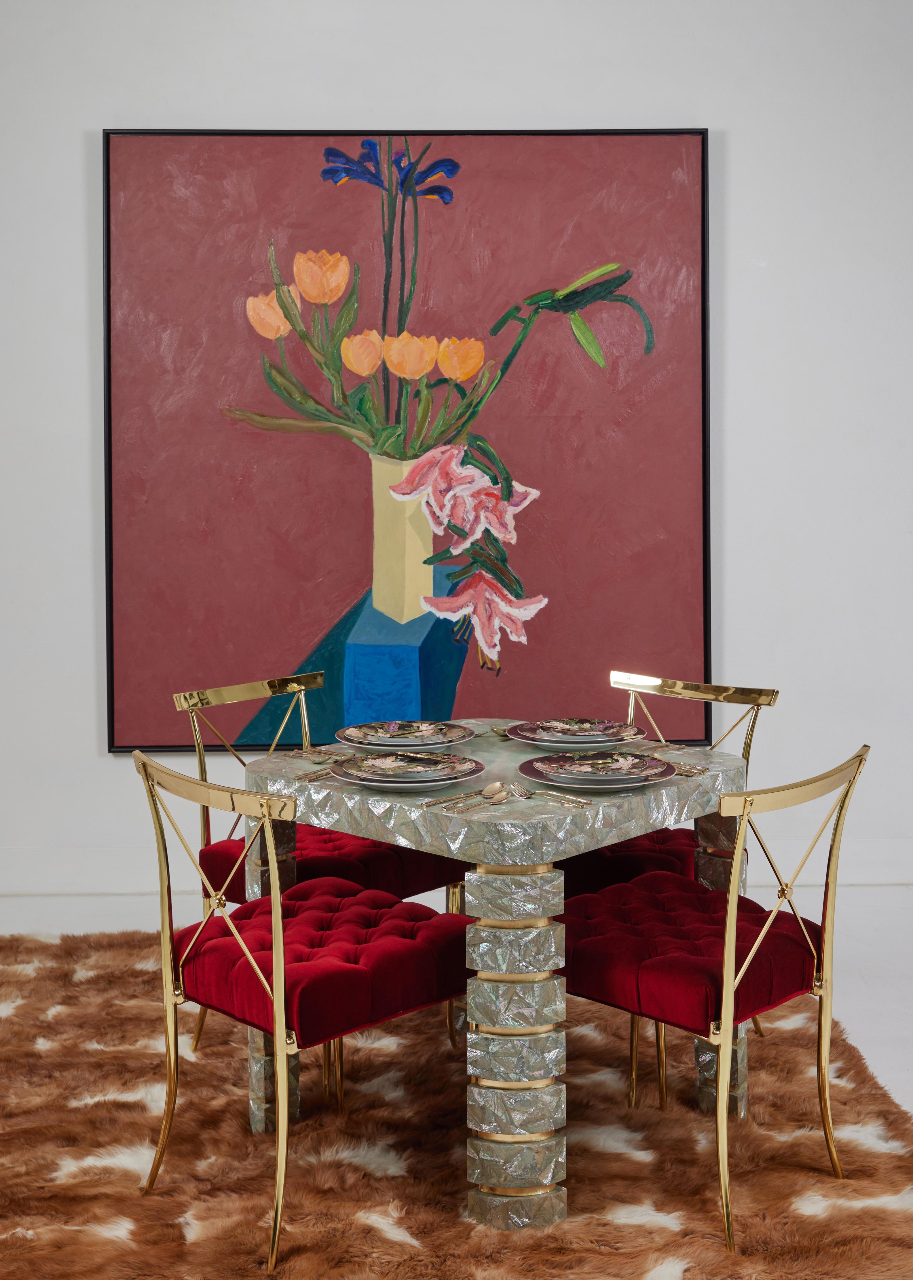 Nature morte florale surdimensionnée, huile sur toile, Sarkis Sarkisian 1909-1977 en vente 10