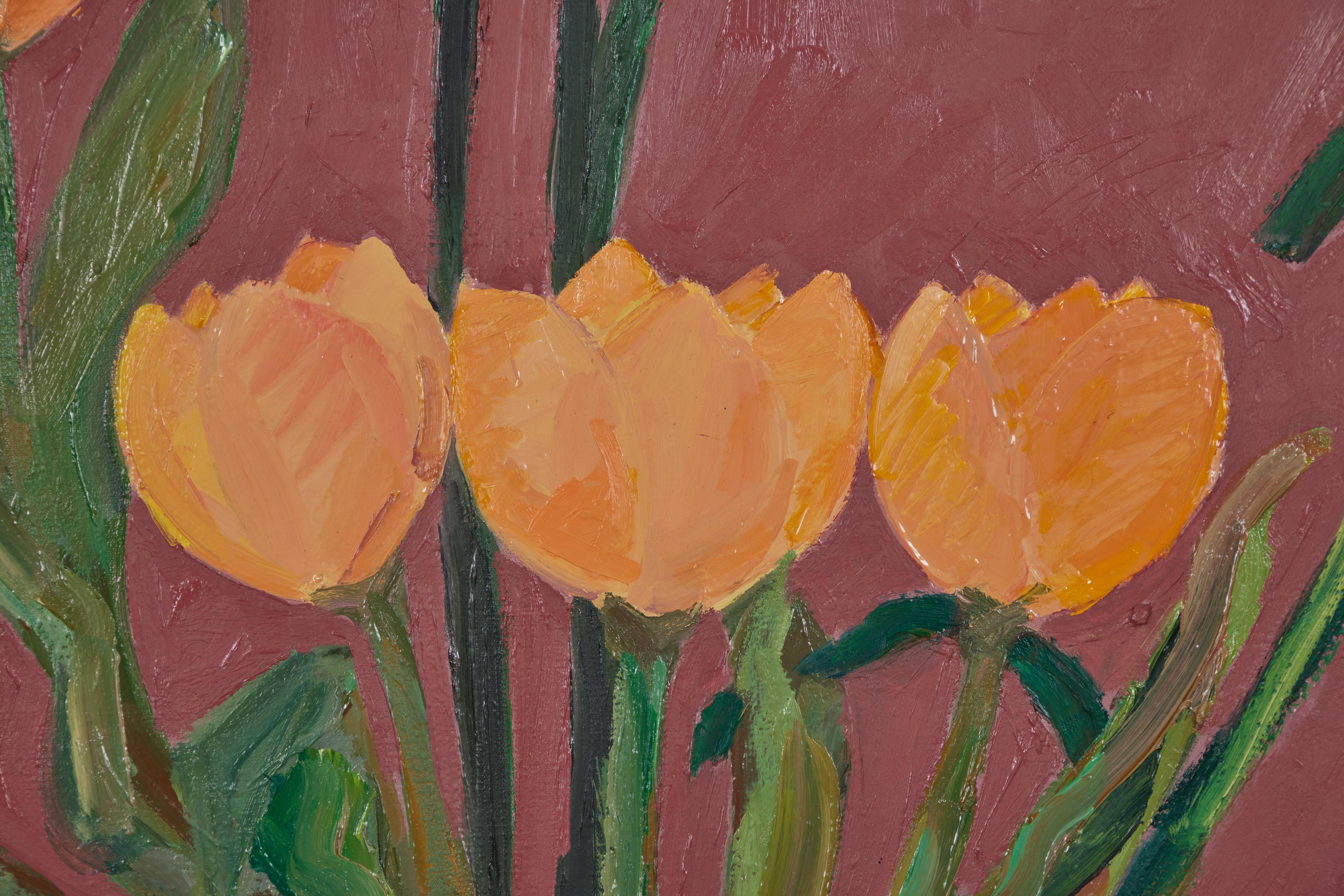 Nature morte florale surdimensionnée, huile sur toile, Sarkis Sarkisian 1909-1977 en vente 1