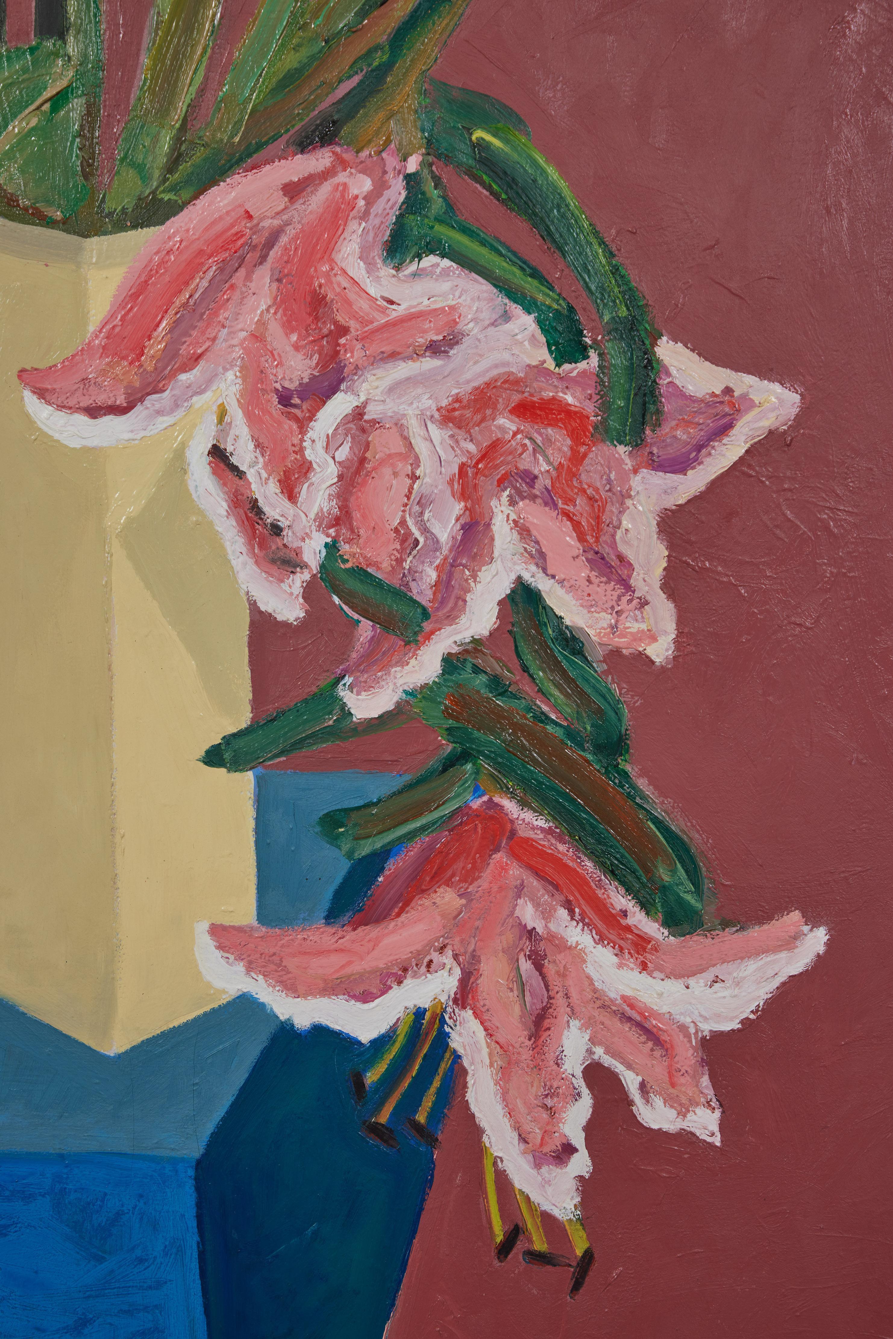 Nature morte florale surdimensionnée, huile sur toile, Sarkis Sarkisian 1909-1977 en vente 8