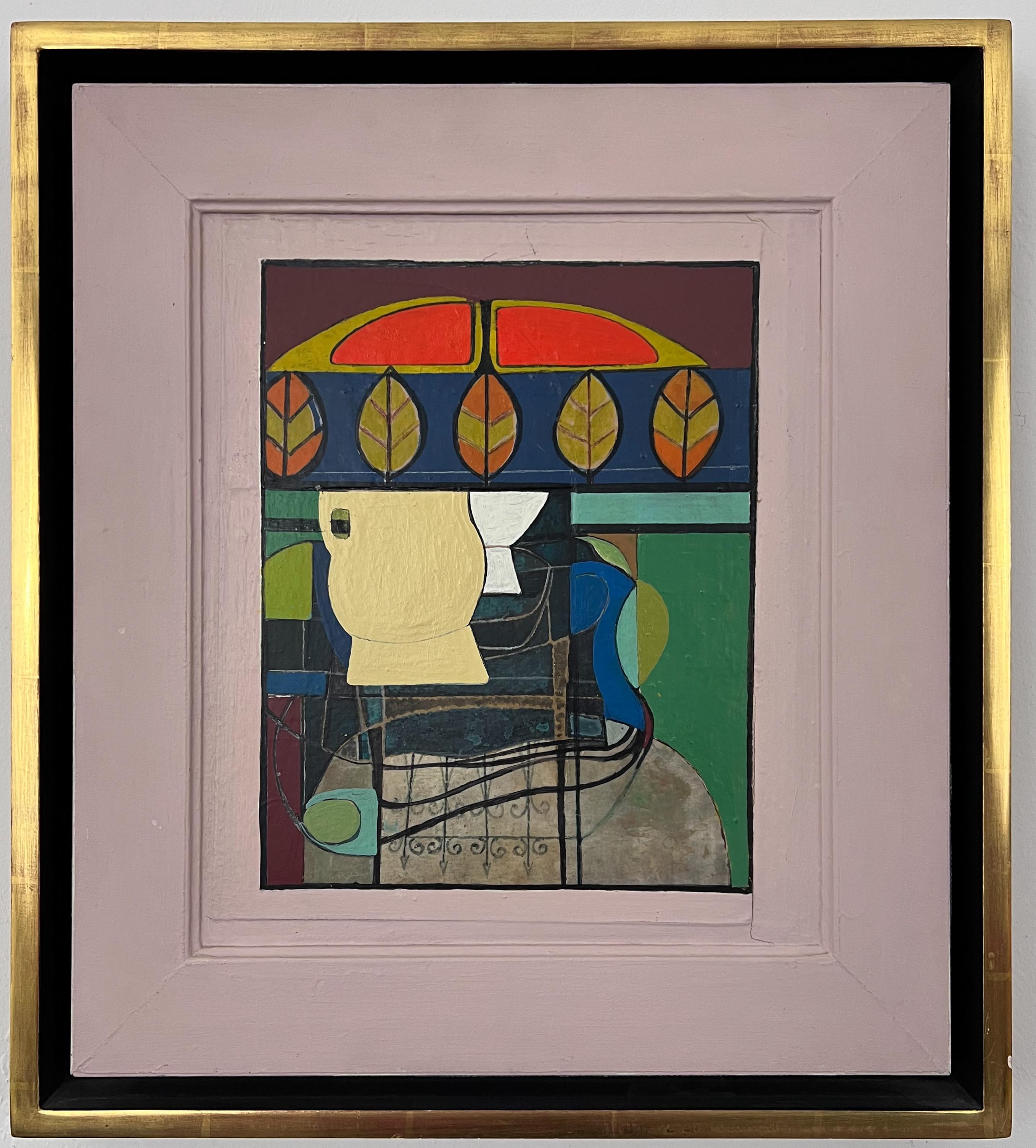 Sarkis Sarkisian Still-Life Painting - Modern Mid-Century Abstract Still Life. Colorful Abstracted Cream Pitcher.