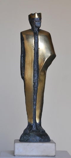 "Rey I" Escultura abstracta de bronce 16" x 4" x 3" pulgadas de Sarkis Tossonian