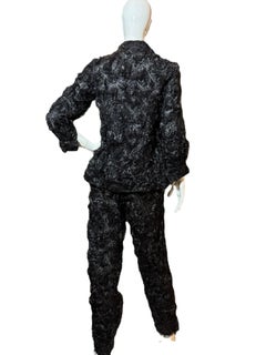 Sarmi New York 1960s Black Lace and Horsehair Ruched Suit, Brooklyn Museum