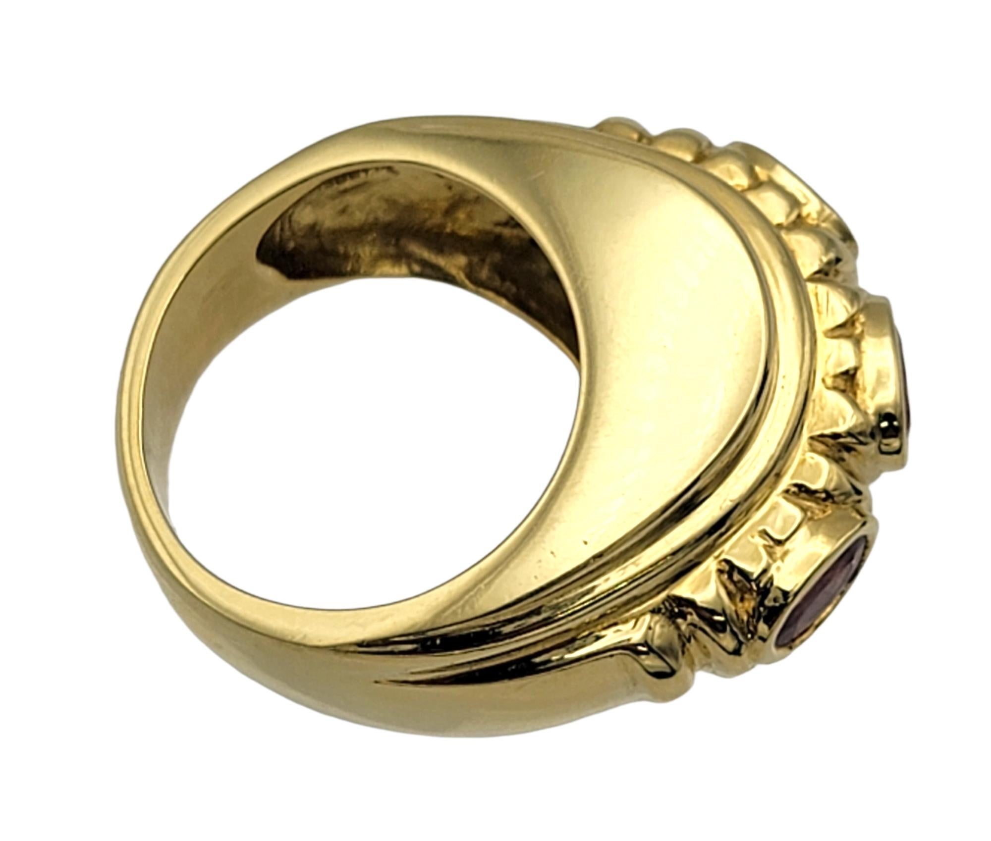 Sarosi Kuppelring aus 18 Karat Gold mit Spessartit-Granat und rosa Saphir Damen
