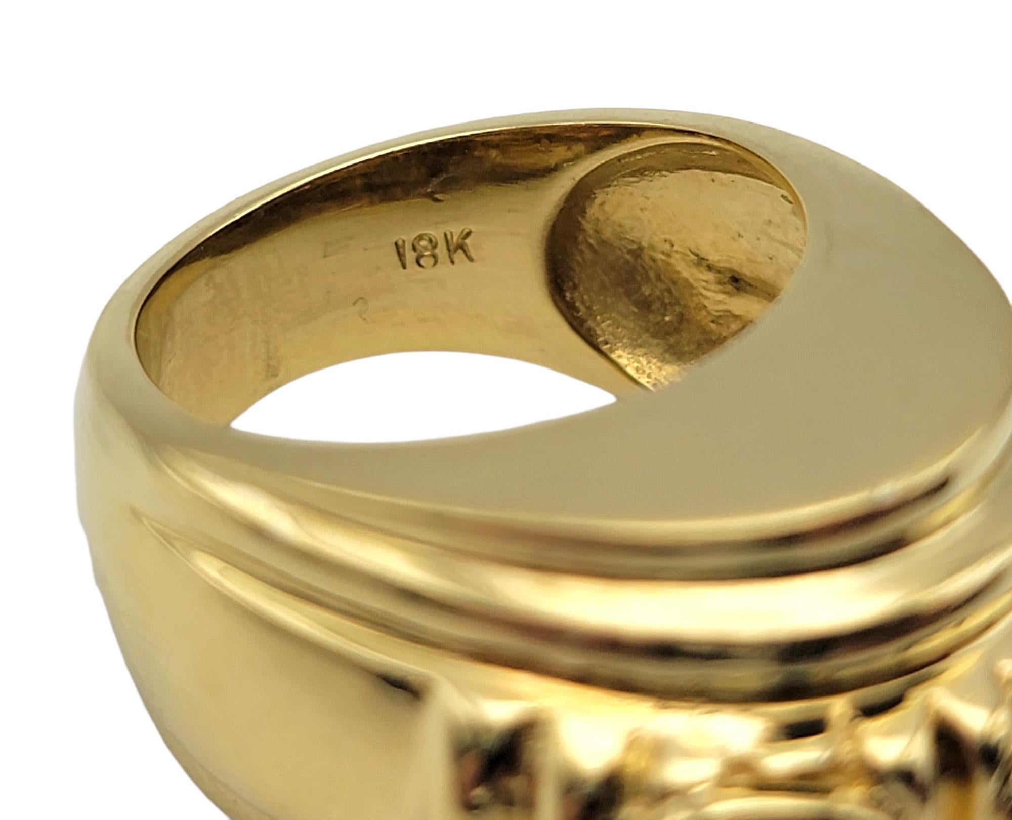 Sarosi Kuppelring aus 18 Karat Gold mit Spessartit-Granat und rosa Saphir 2