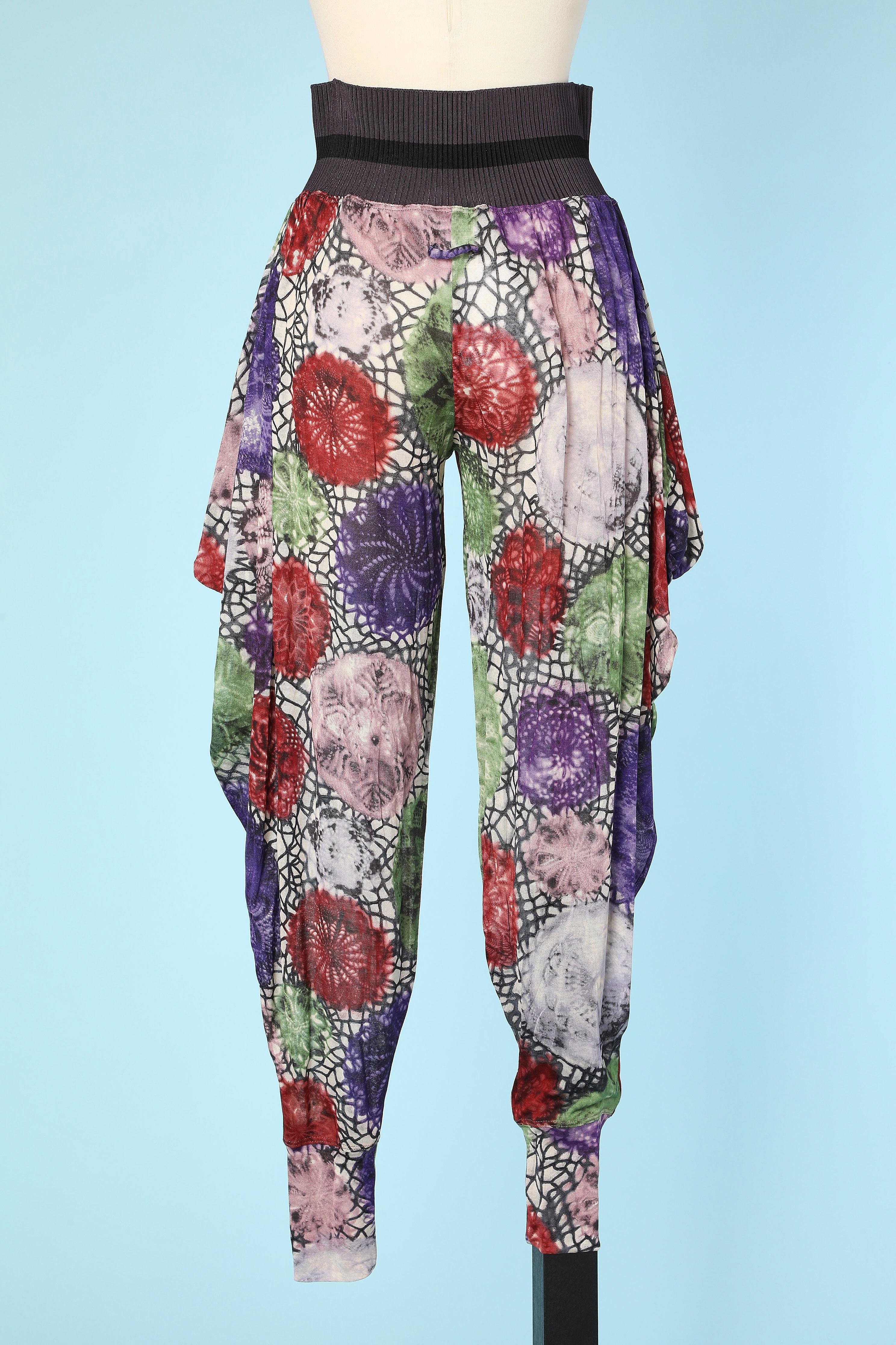 Women's Sarouel pant in printed silk jersey Jean-Paul Gaultier 