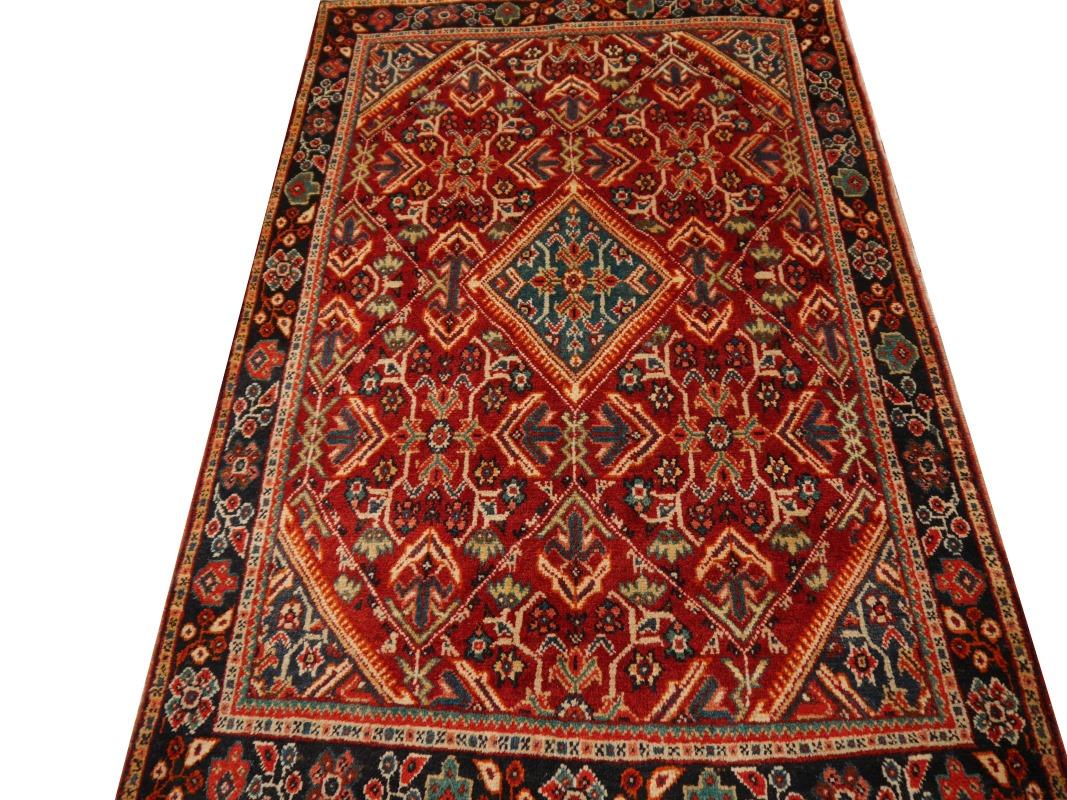 Azerbaijani Sarouk Mahal vintage rug wool hand knotted semi antique carpet For Sale