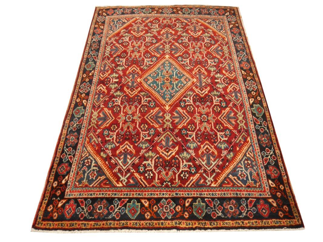 Hand-Knotted Sarouk Mahal vintage rug wool hand knotted semi antique carpet For Sale