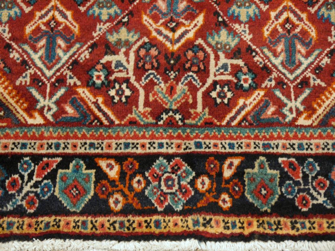 Tapis vintage Sarouk Mahal, noué à la main, semi-ancien Bon état - En vente à Lohr, Bavaria, DE