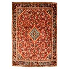 Sarouk Mahal Antique rug wool hand knotted semi antique carpet