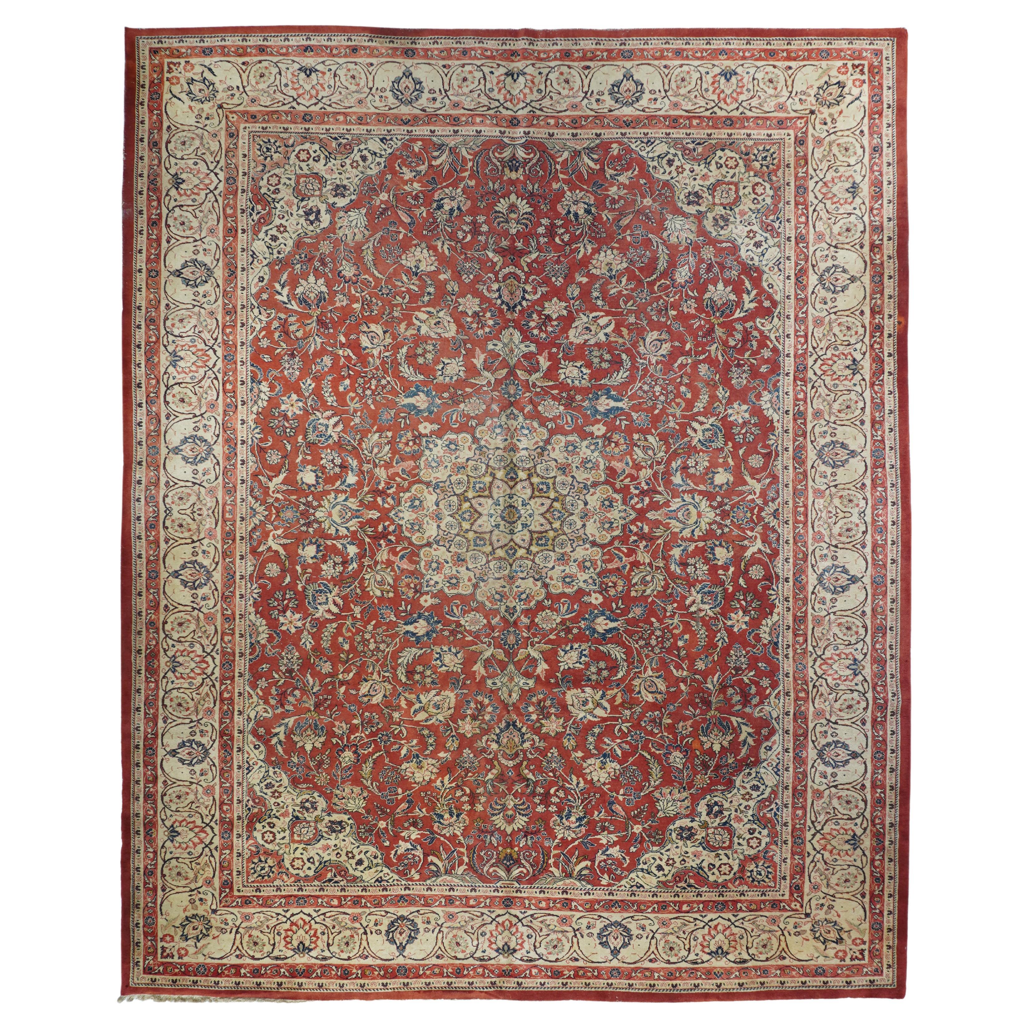 Sarouk-Teppich im Vintage-Stil 10'2'' x 12'10''