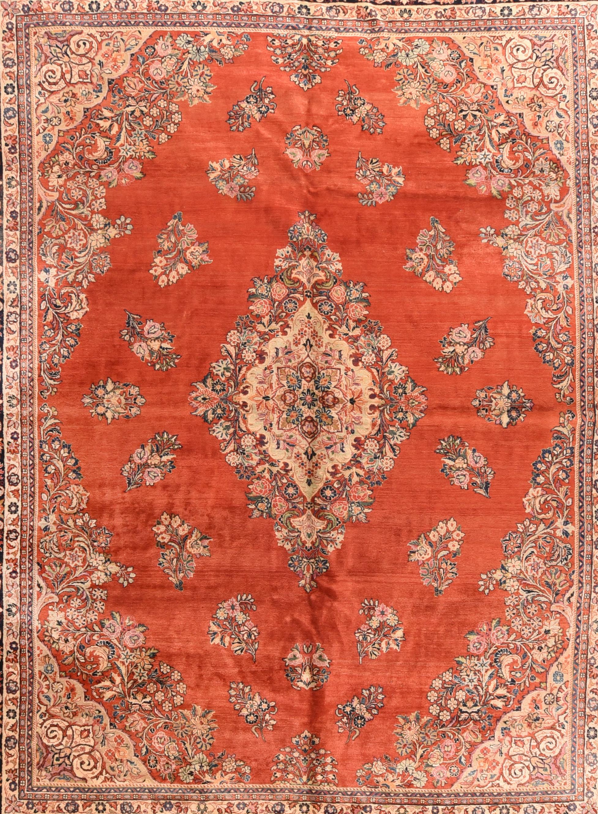 Vintage Sarouk Rug 11'3'' x 14'3'' In Excellent Condition For Sale In New York, NY