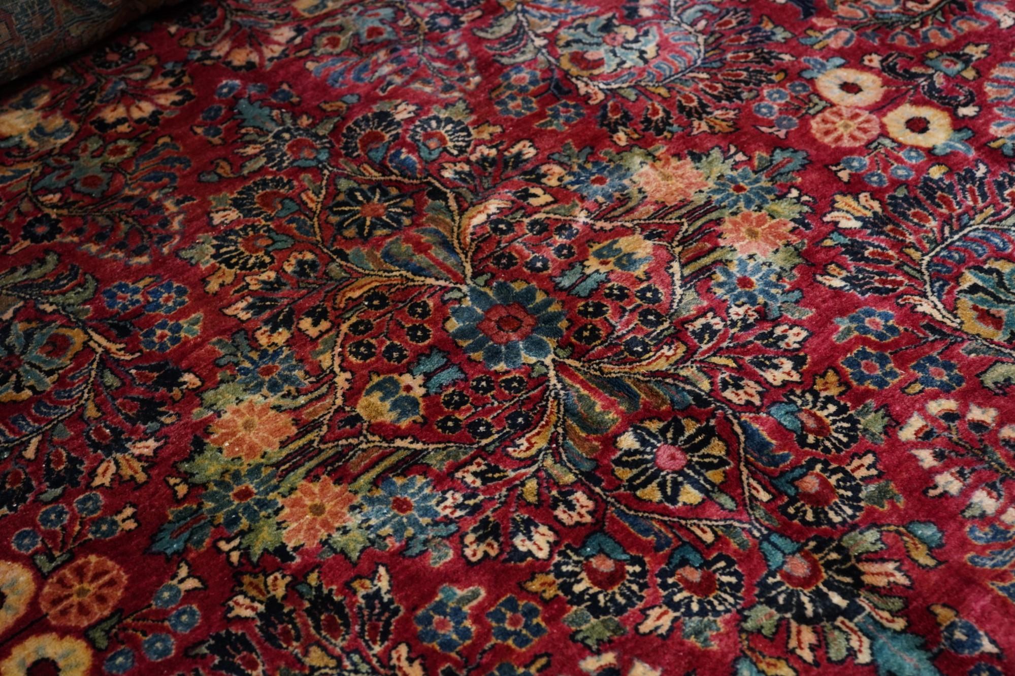 Wool Vintage Sarouk Rug 12'0'' x 18'4'' For Sale