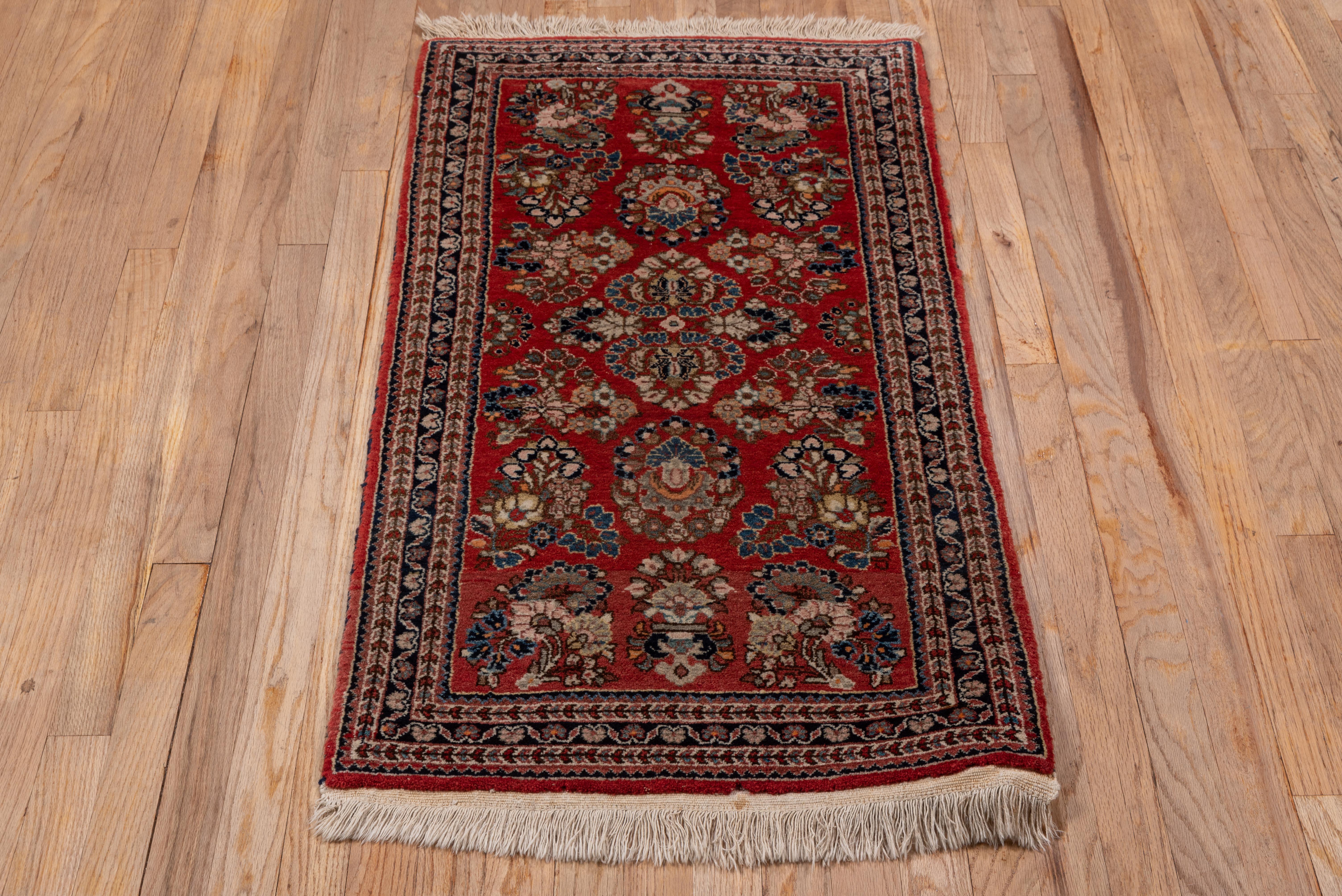 Sarouk Rug in Formal, Traditional Persian Style - Bright Red with Florets For Sale 1