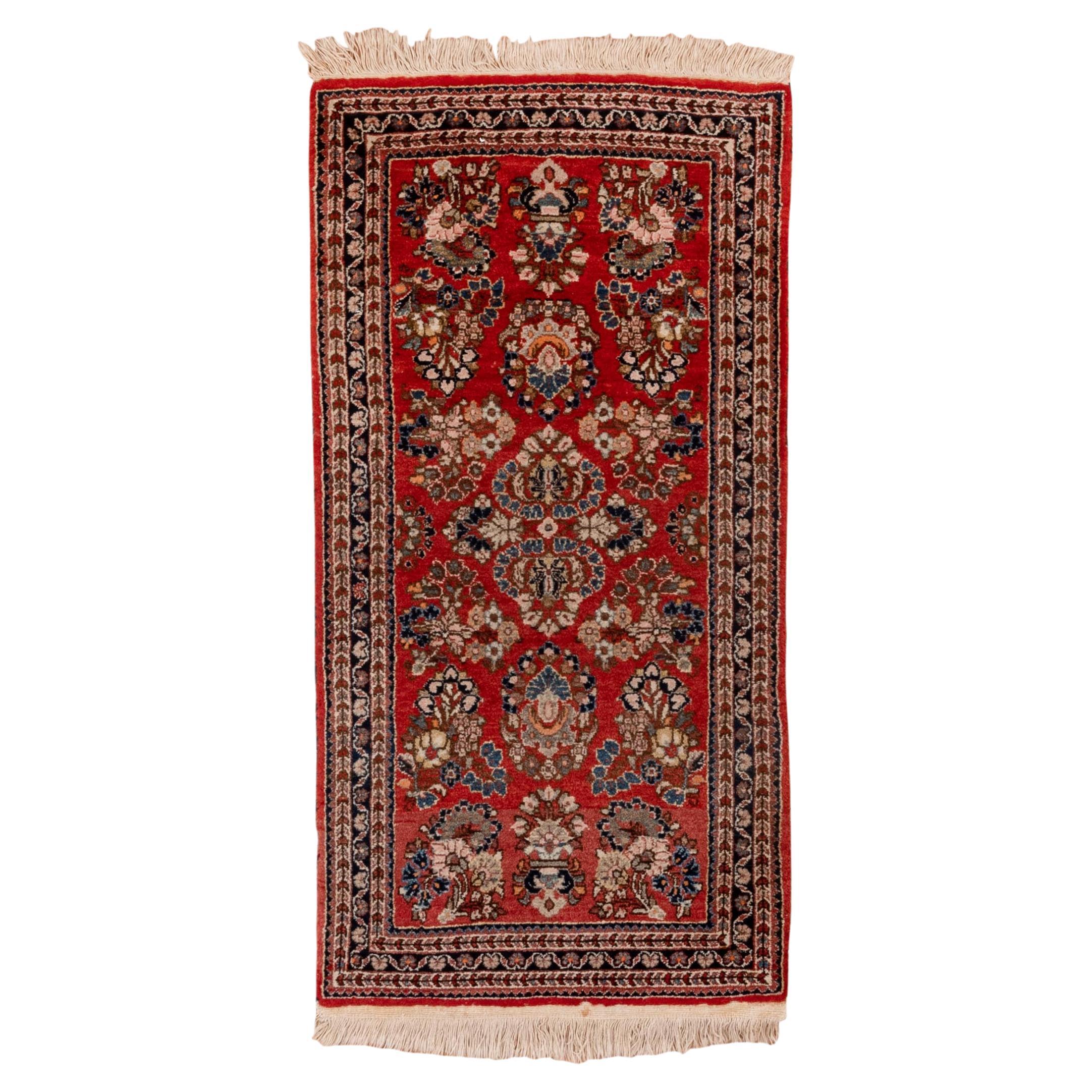 Sarouk Rug in Formal, Traditional Persian Style - Bright Red with Florets For Sale