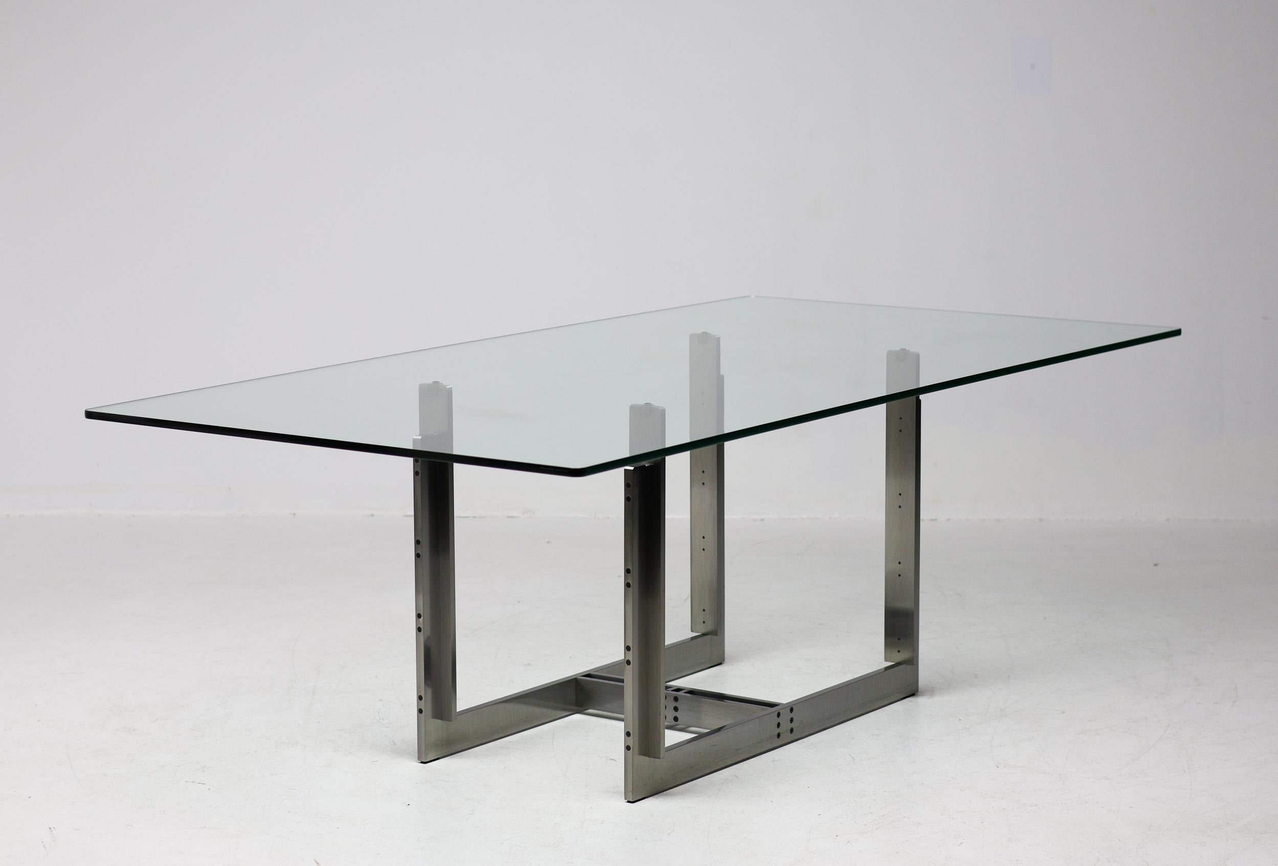 Acier inoxydable Sarpi Table by Carlo Scarpa for Simon Gavina, Italy, 1970 en vente