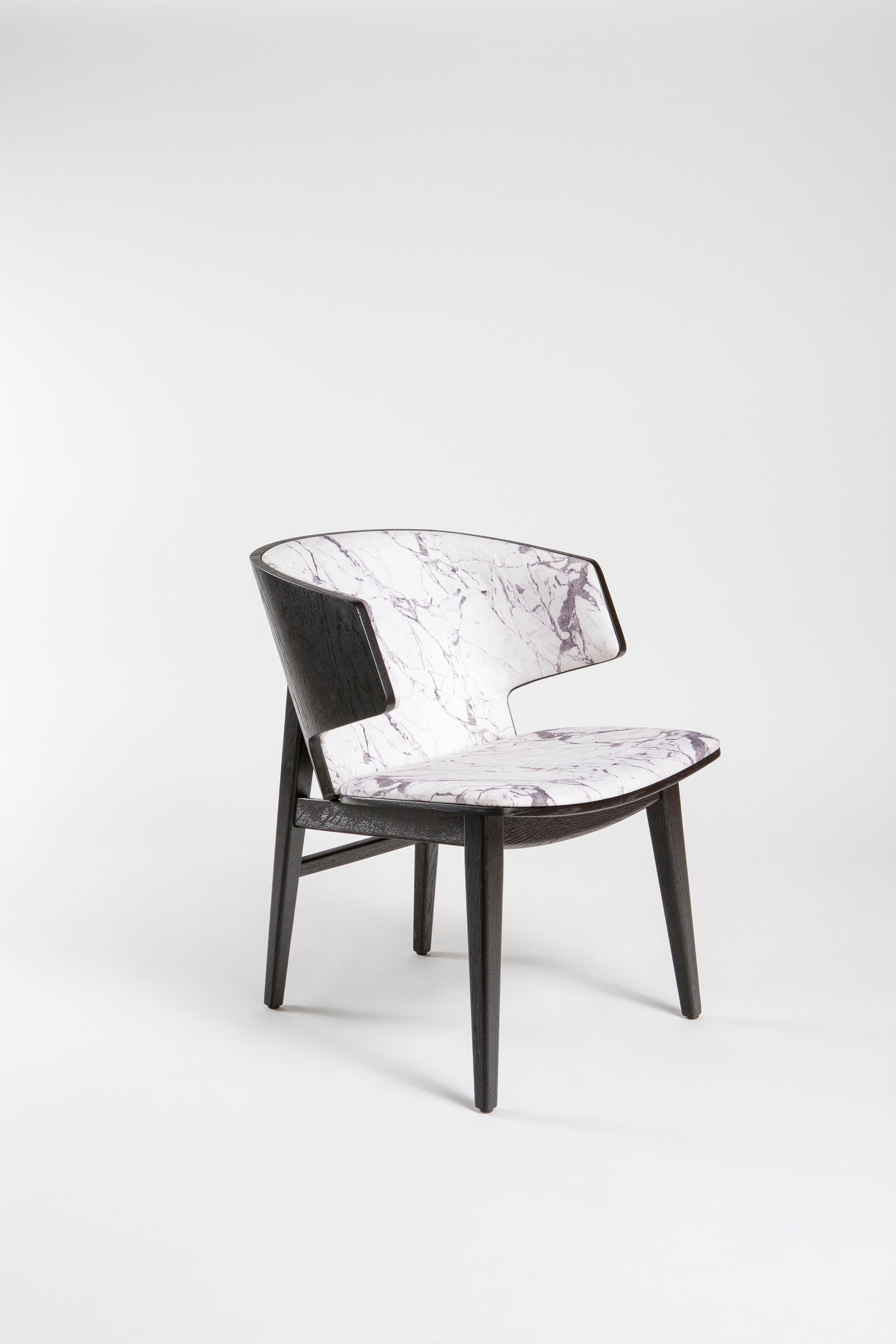 XXIe siècle et contemporain Sarr, chaise en bois moderne du milieu du siècle, chaise de salle à manger, chaise de bureau en vente
